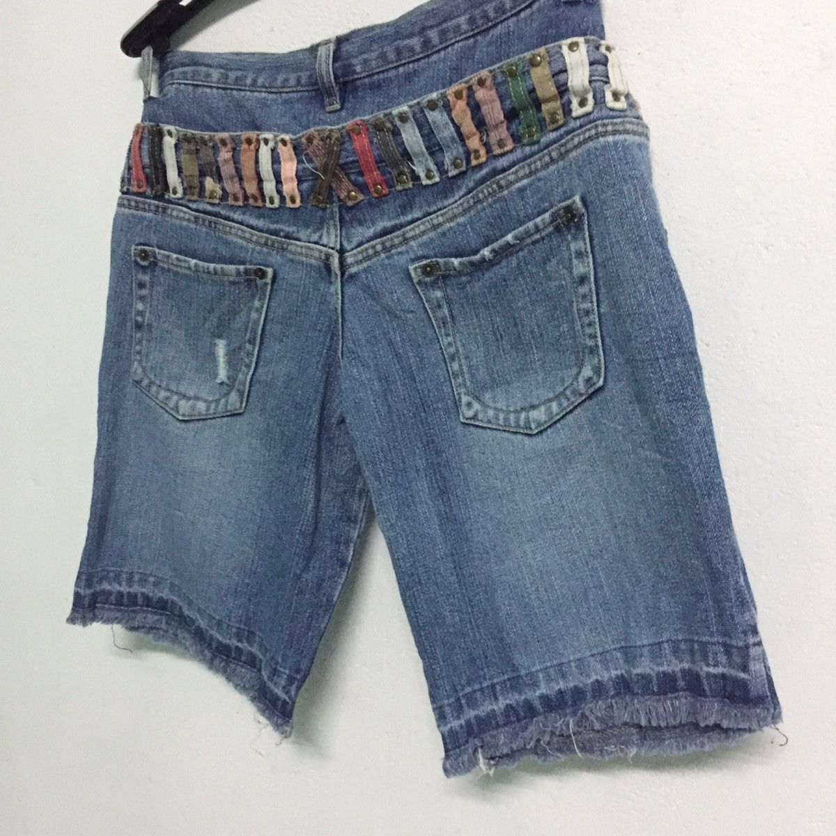 Designer × Japanese Brand Funky Design Mouth Valley Short Denim Multicolored Belt Loop Size US 33 - 9 Thumbnail