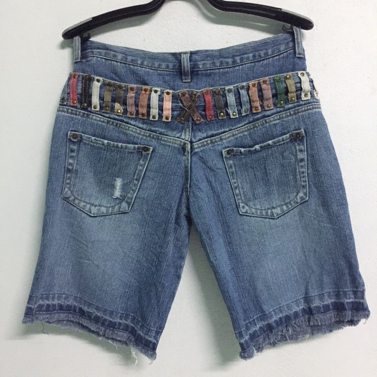 Designer × Japanese Brand Funky Design Mouth Valley Short Denim Multicolored Belt Loop Size US 33 - 7 Thumbnail