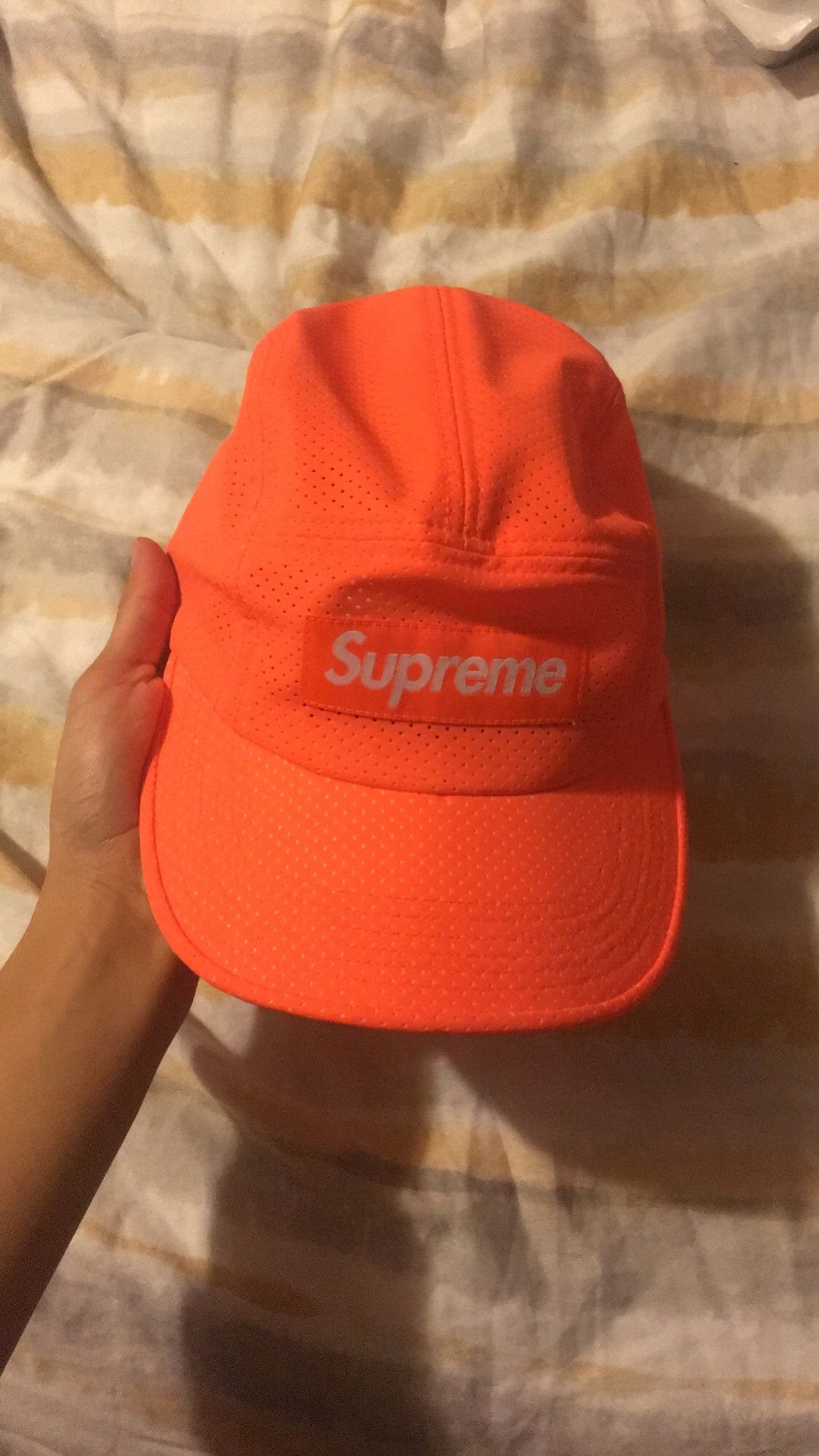 Supreme perforated hot sale camp cap