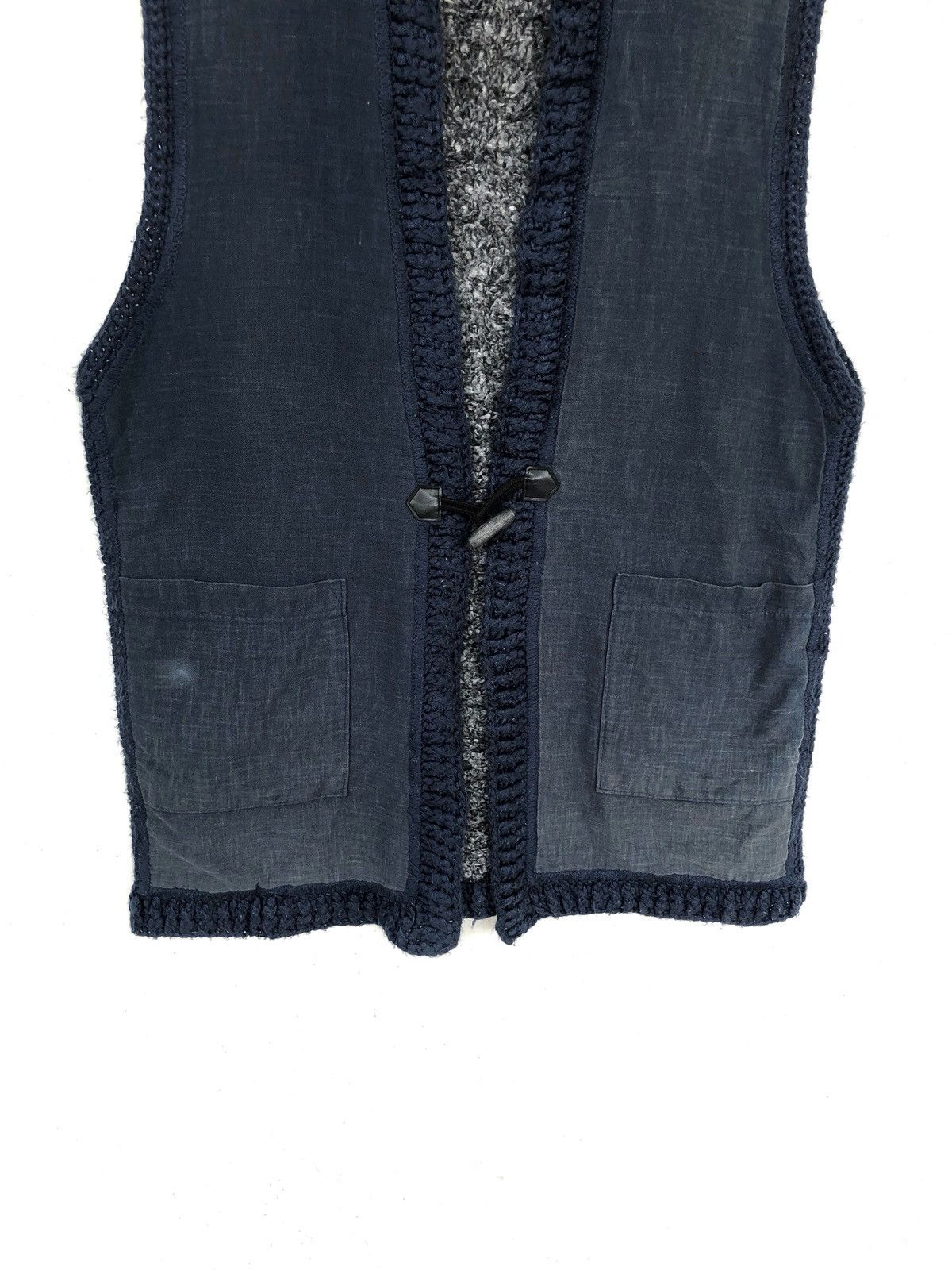 Indigo 1980s 🇯🇵 Dragon&Koi Motif Indigo Sherpa Lining Vest Size US L / EU 52-54 / 3 - 6 Thumbnail