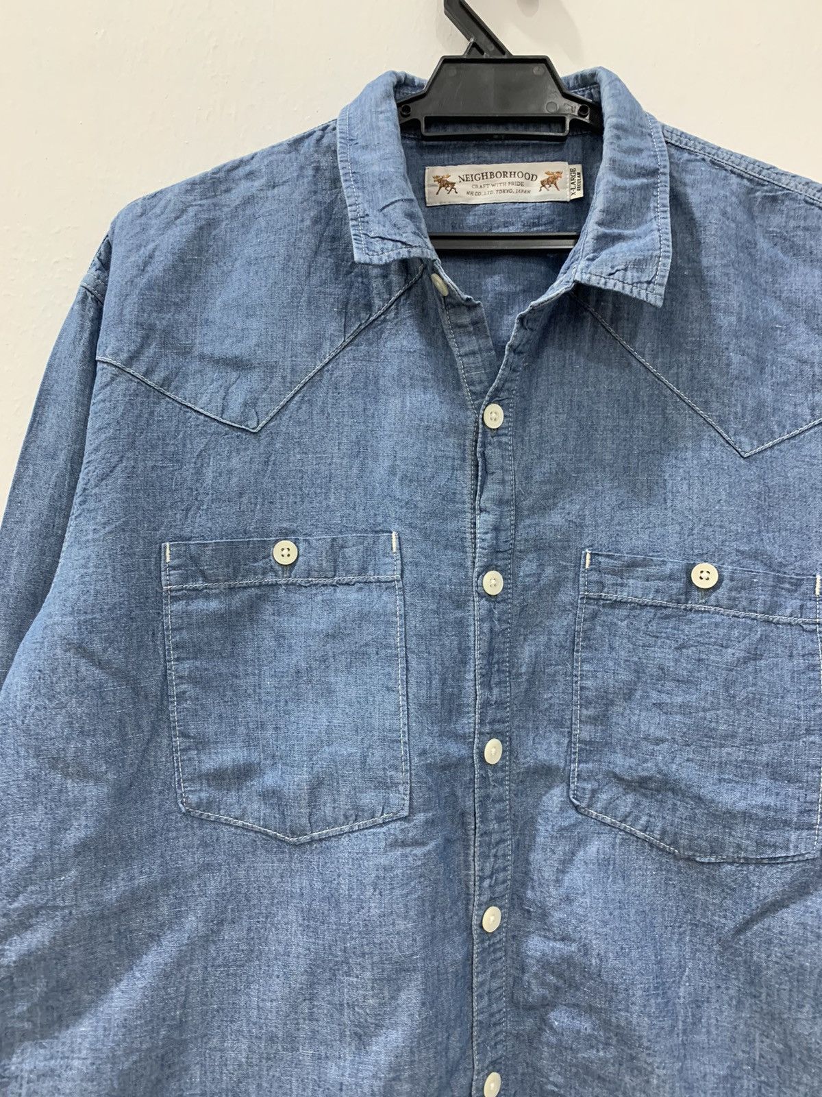 Japanese Brand Neighborhood Buttons Up Chambray Shirt Size US XL / EU 56 / 4 - 2 Thumbnail