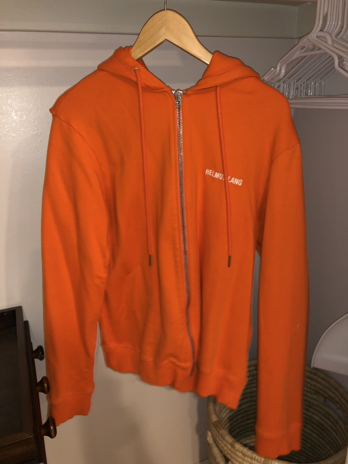 Helmut Lang Helmut Lang Orange Zip Up Hoodie Grailed