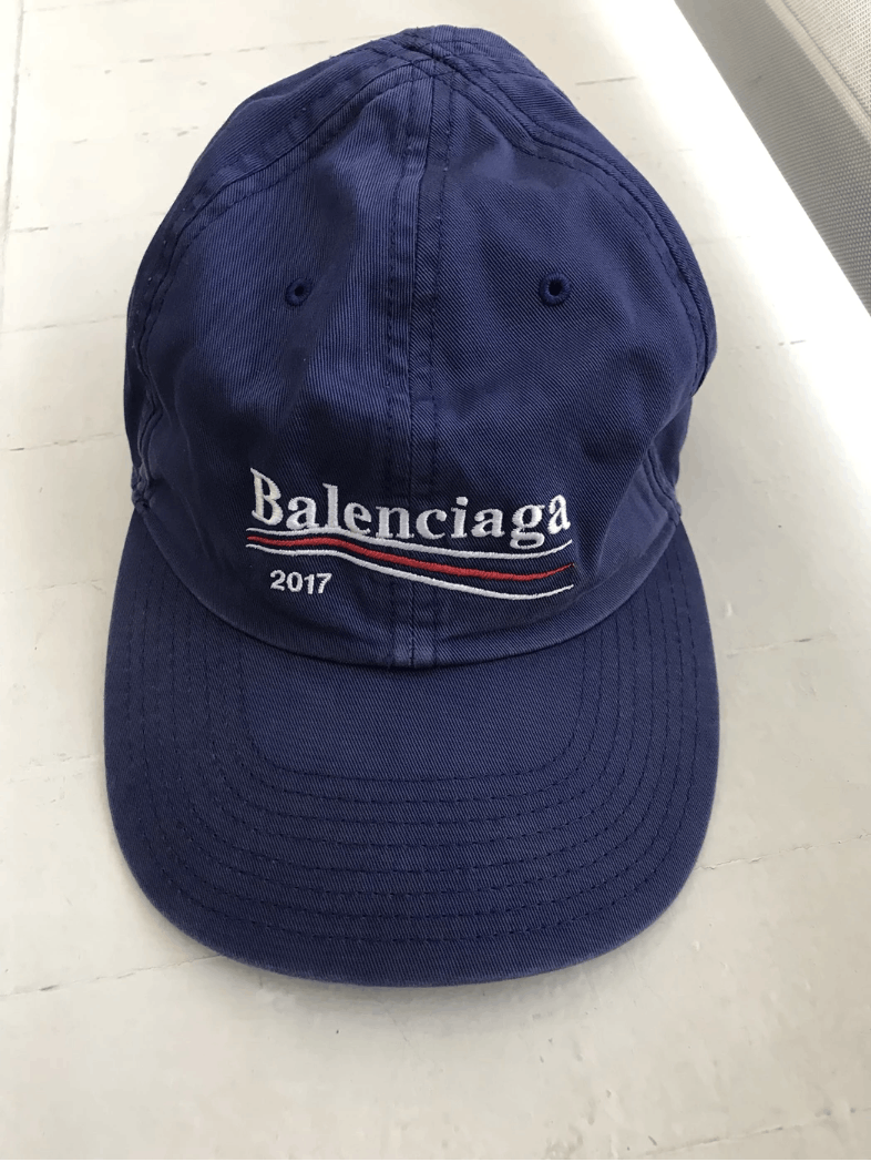 Balenciaga 2017 logo embroidered cap blue campaign political  display picture 3