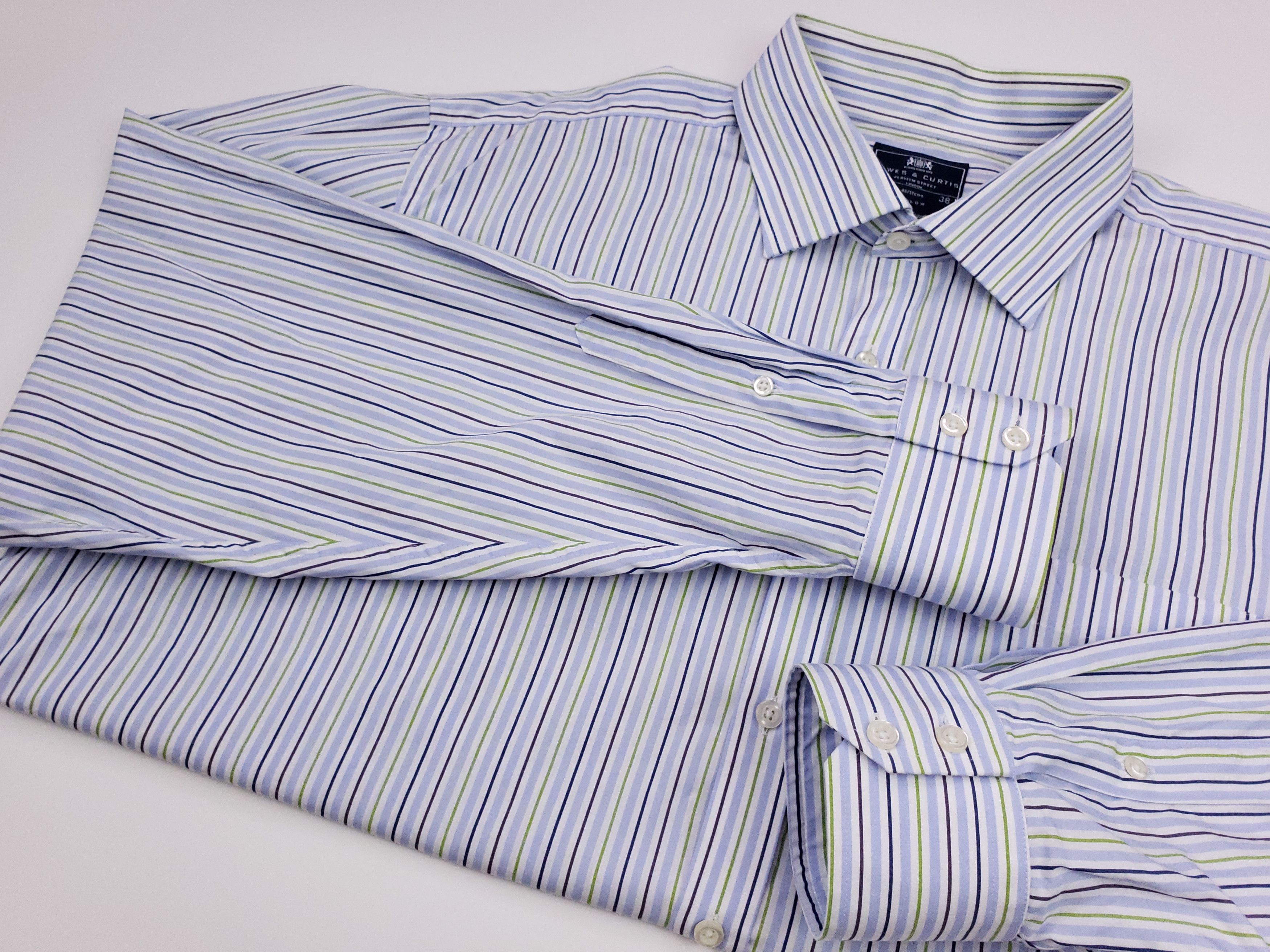 Hawes&Curtis Hawes Curtis Dress Shirt 18 38 Ludlow Striped Mens Size Blu Size US XXL / EU 58 / 5 - 8 Thumbnail