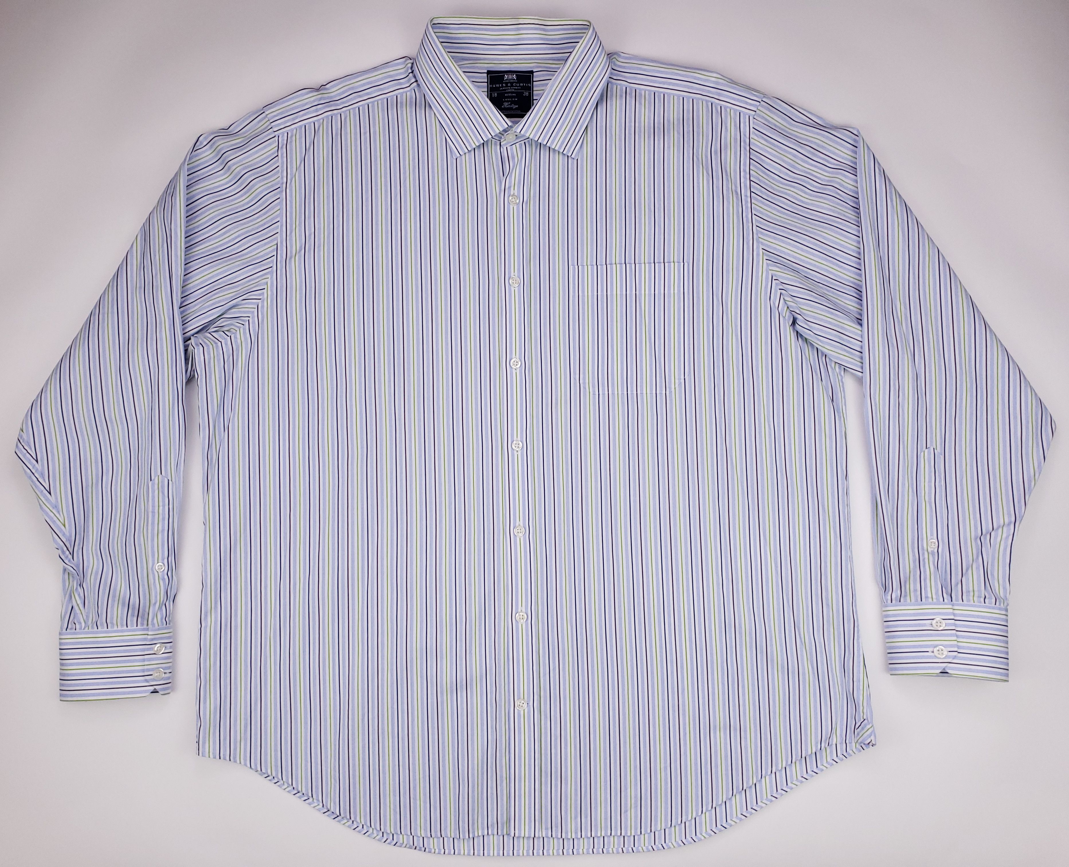 Hawes&Curtis Hawes Curtis Dress Shirt 18 38 Ludlow Striped Mens Size Blu Size US XXL / EU 58 / 5 - 2 Preview