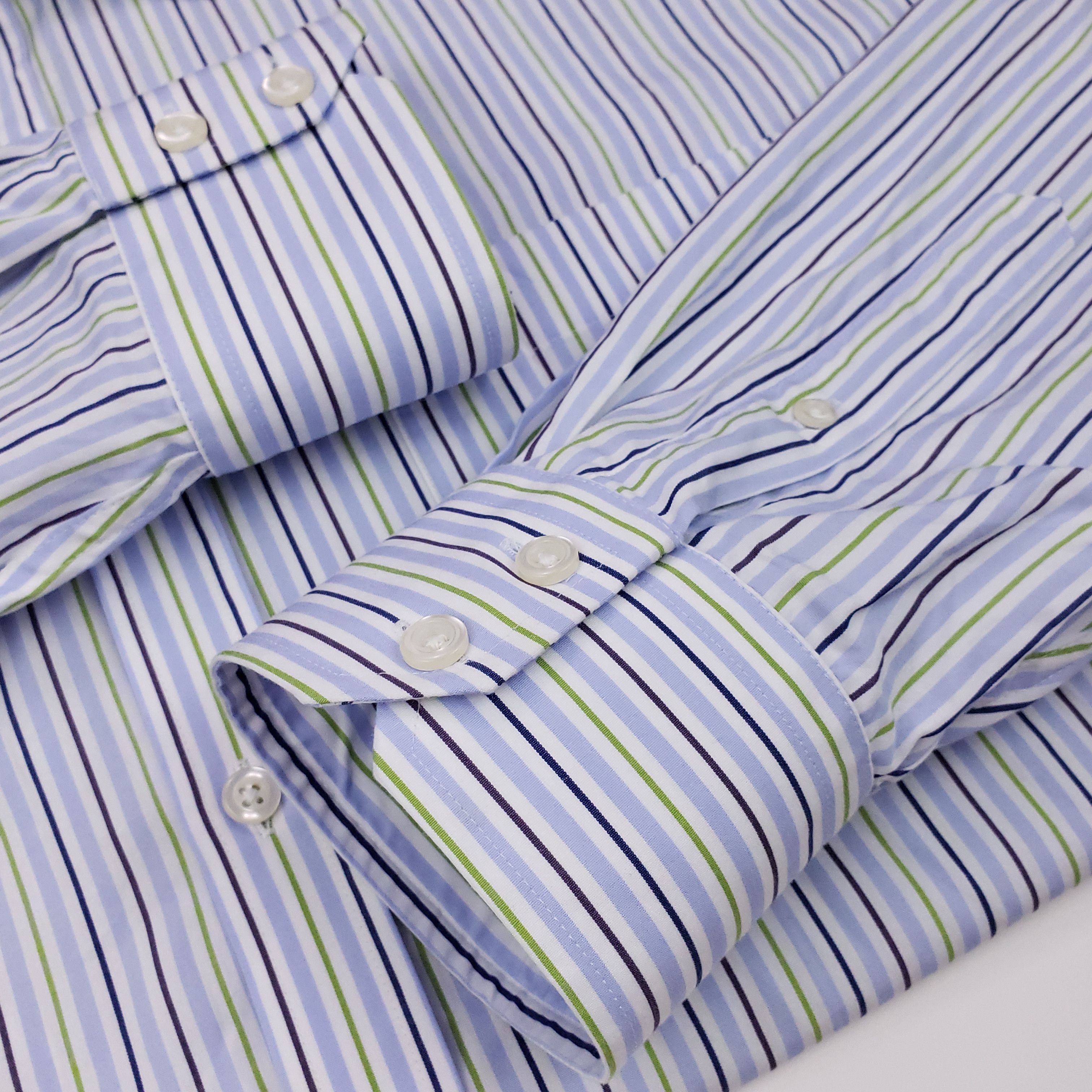 Hawes&Curtis Hawes Curtis Dress Shirt 18 38 Ludlow Striped Mens Size Blu Size US XXL / EU 58 / 5 - 7 Thumbnail