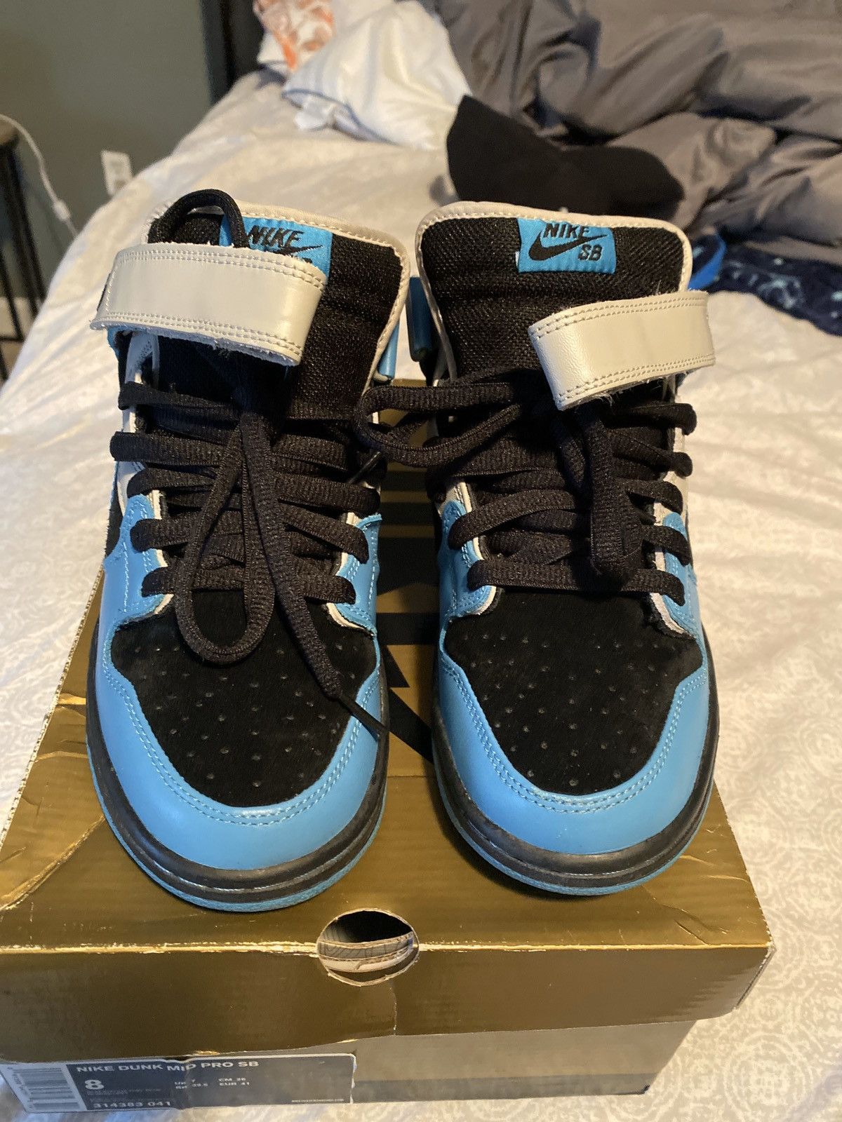 Nike Dunk Mid Pro SB Black | Aqua Fuel Blue Size US 8 / EU 41 - 4 Thumbnail