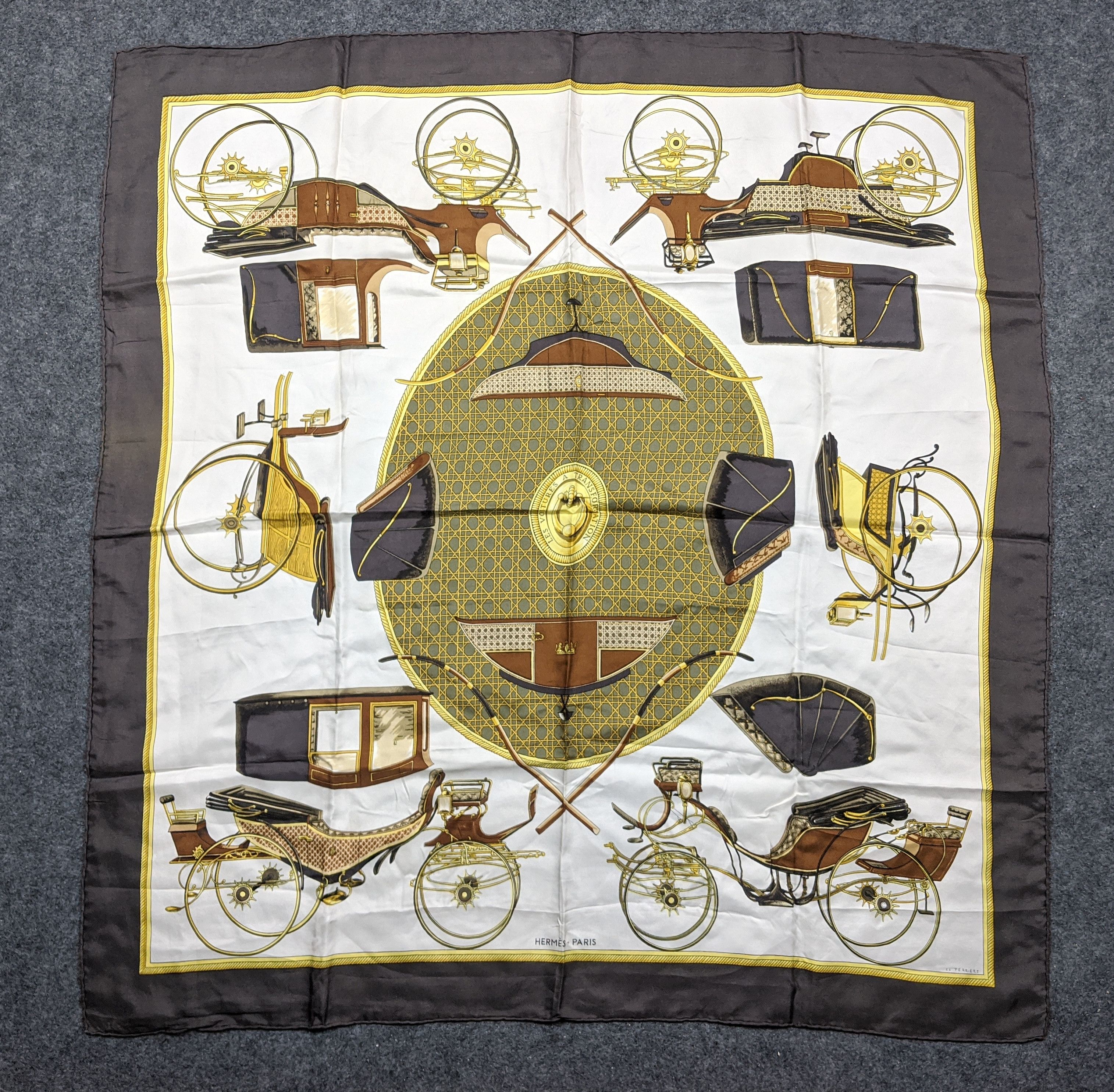 Hermes Les Votures A Transformation La Perriere Silk Scarf Accessories