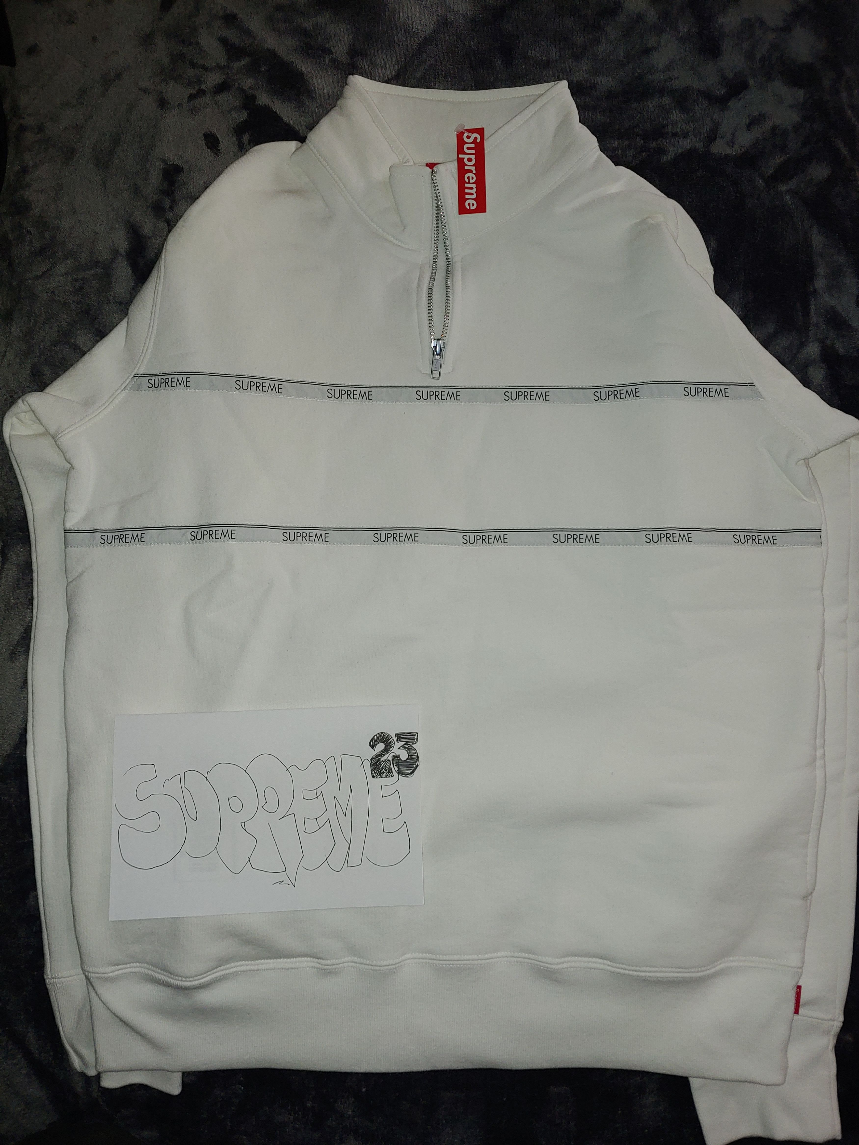 Supreme logo tape stripe half zip sweat sales
