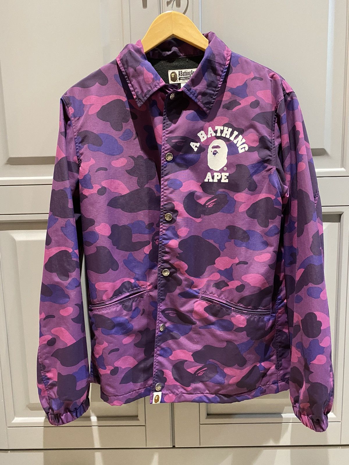 Bape Bape Coach Jacket purple camo | Grailed