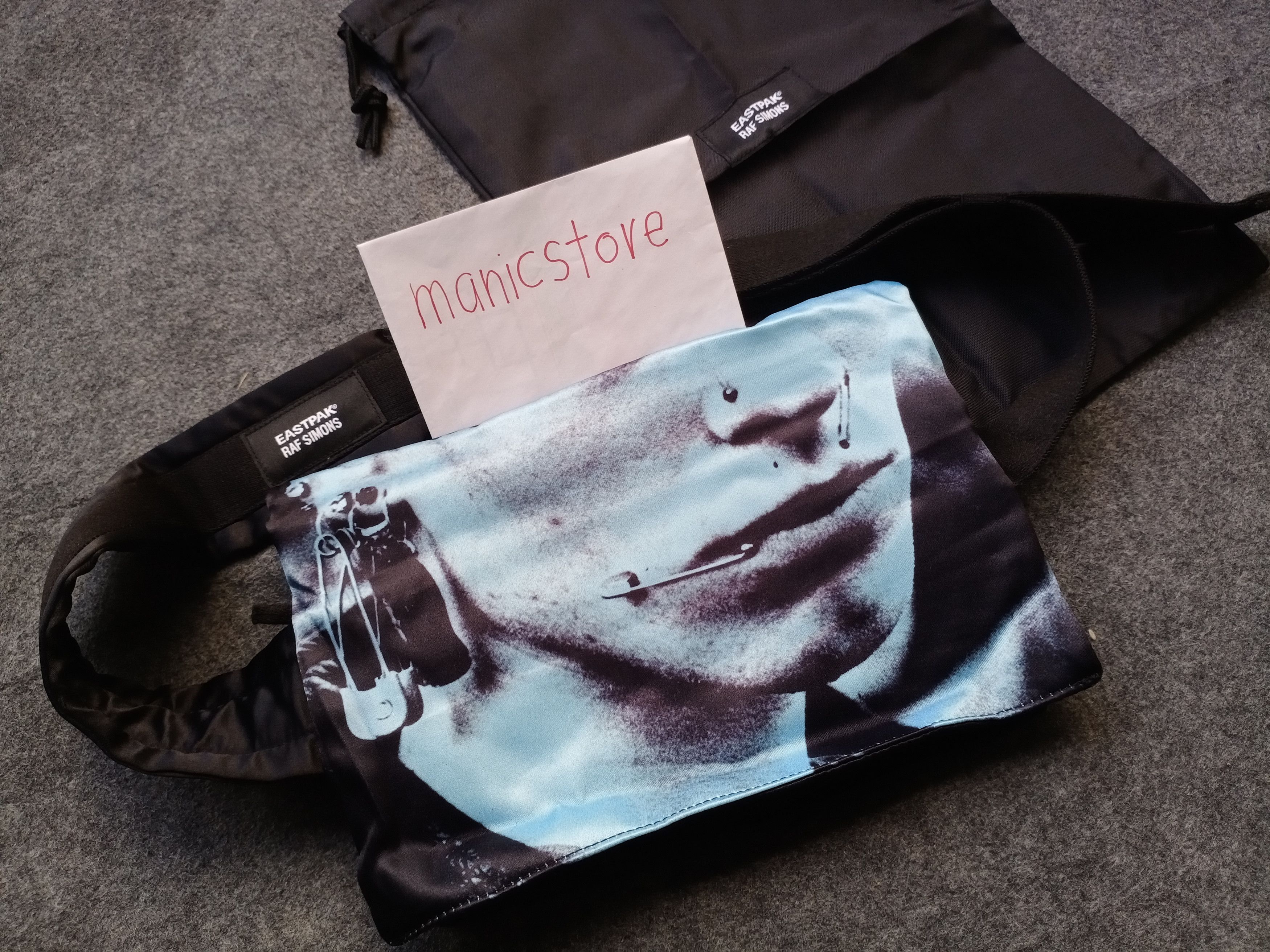 Eastpak X Raf Simons Men's Poster Waistbag - Black Cotton