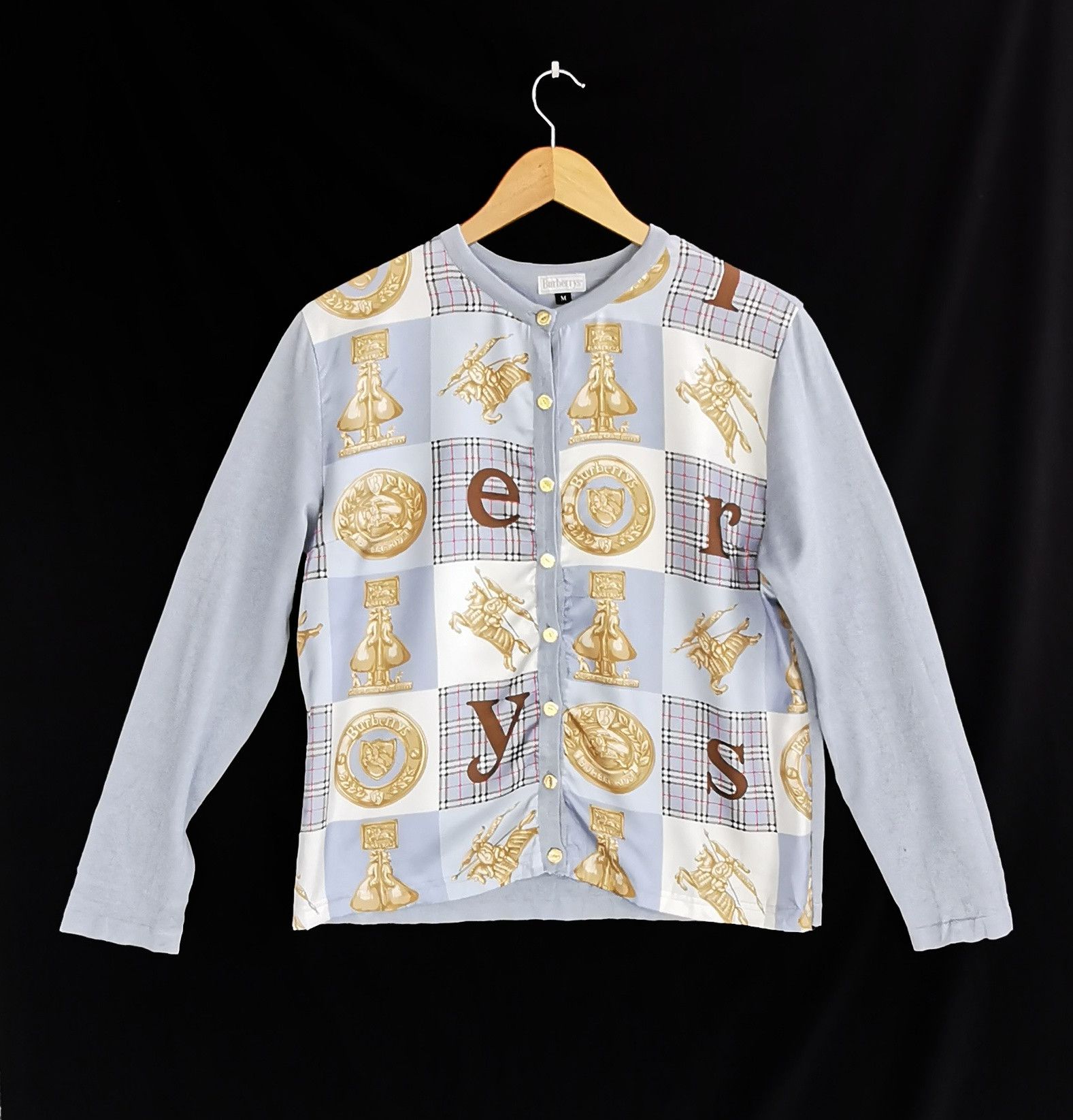 Vintage Burberry s Silk Cotton Big Logo Jacket Outerwear