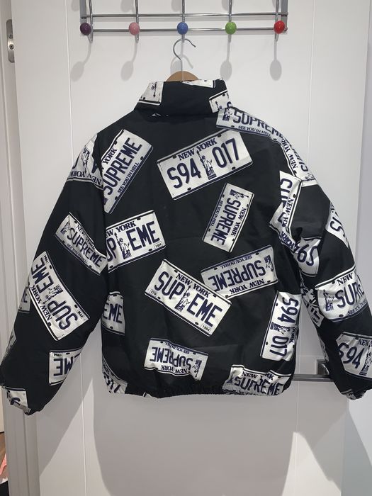 Supreme License Plate Puffy Jacket | Grailed