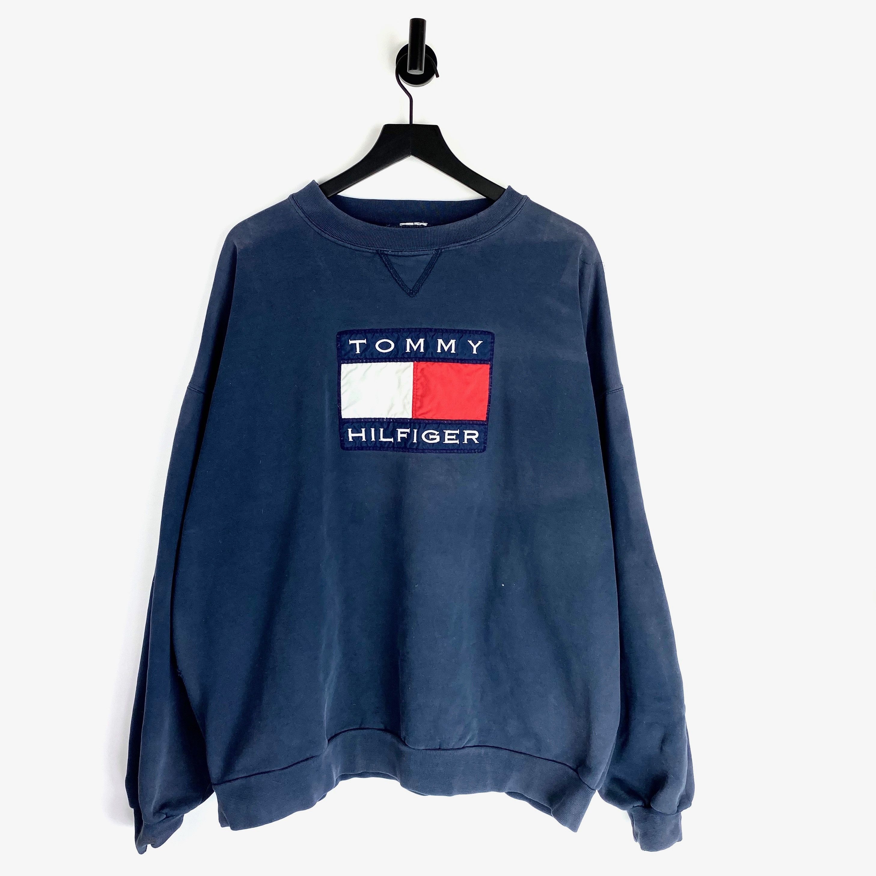 Vintage 90s Tommy Hilfiger Big Flag Sweatshirt Size 2XL