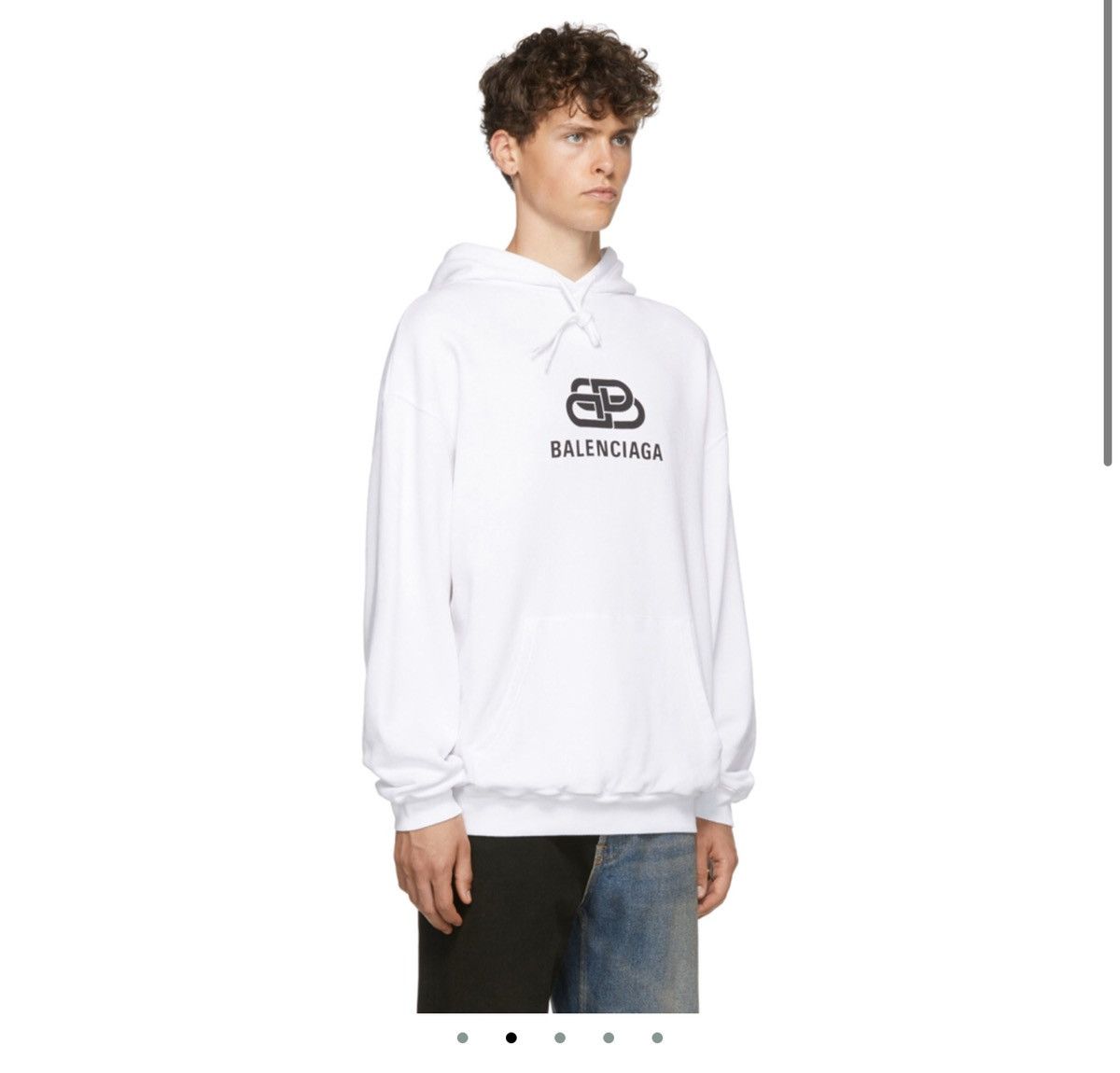 Balenciaga NEW FW19 BB Logo Balenciaga White Hoodie