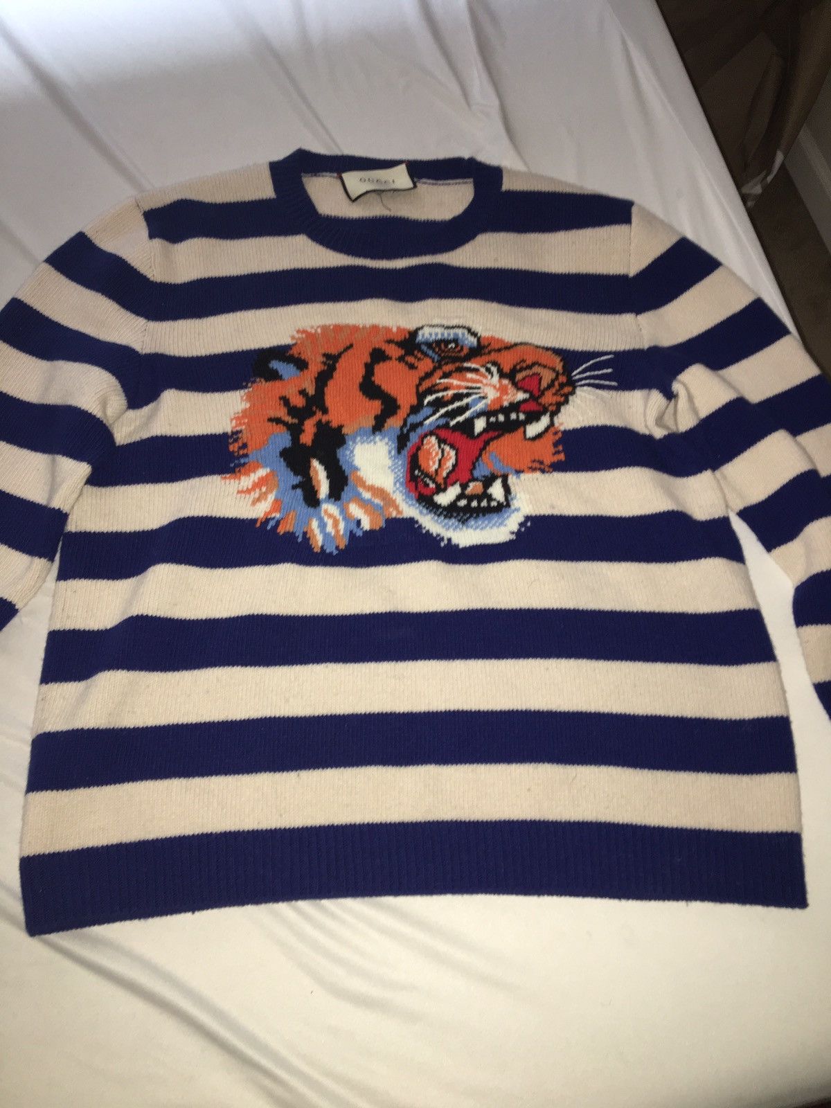 Gucci striped tiger clearance sweater