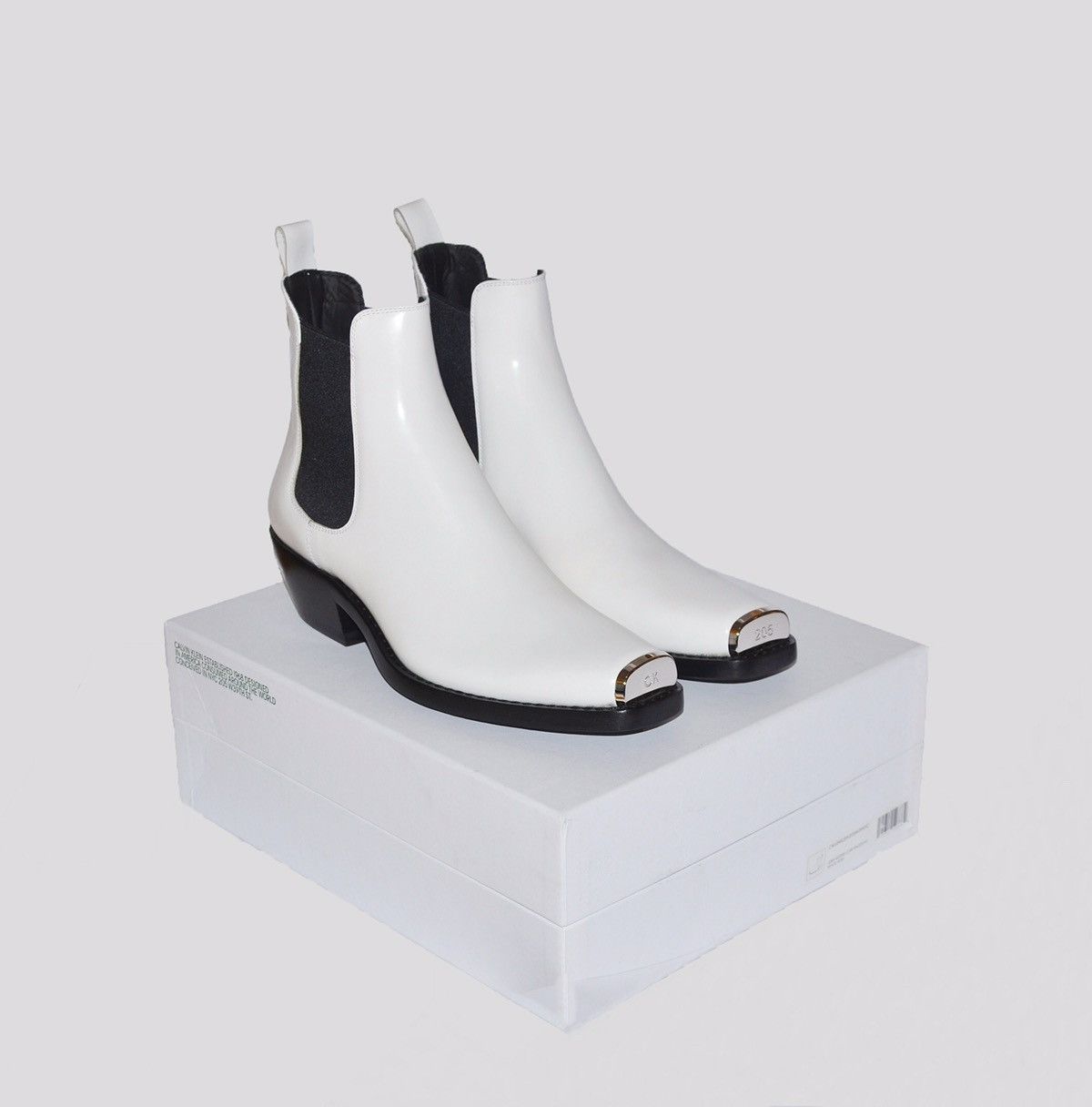 Calvin klein 205w39nyc white boots clearance