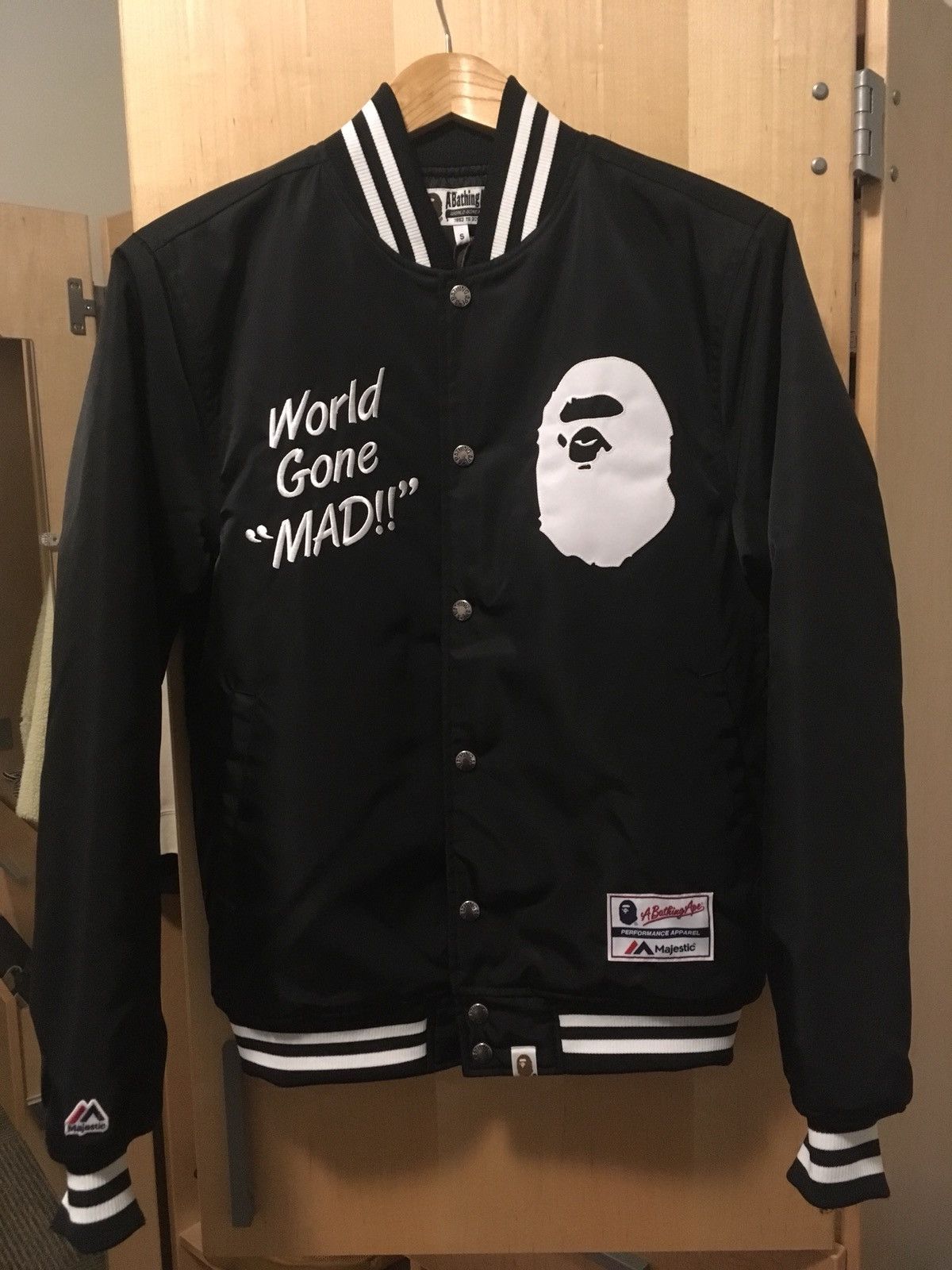 Bape Majestic Satin Varsity Jacket STEAL LAST DROP FINAL PRICE Grailed