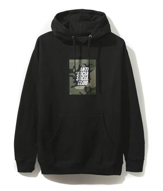 Anti Social Social Club Camo Box Logo Black Hoodie ASSC DS