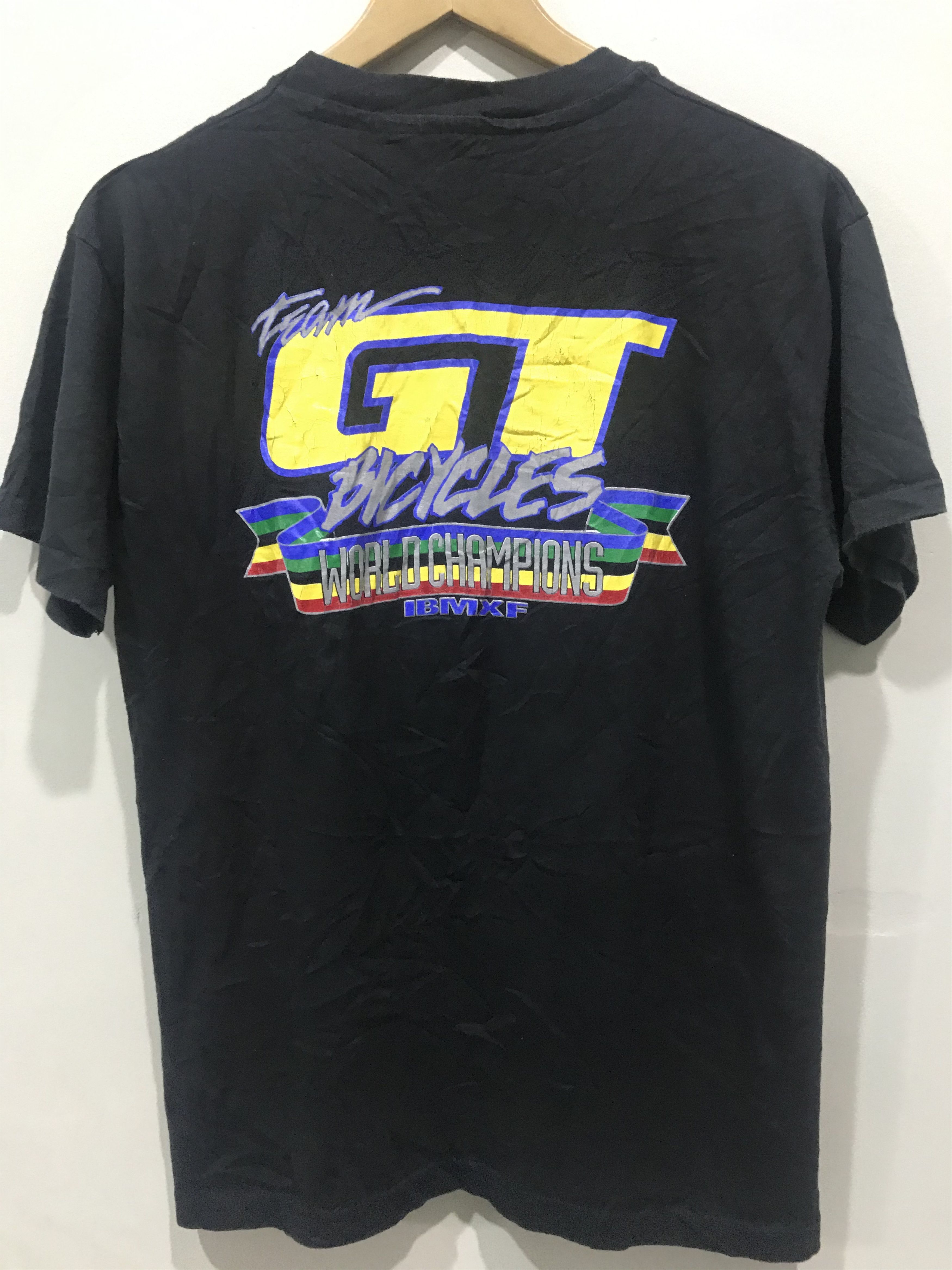 Vintage Vintage 90's Team GT Bicycle BMX World Champions T Shirt Size US L / EU 52-54 / 3 - 1 Thumbnail