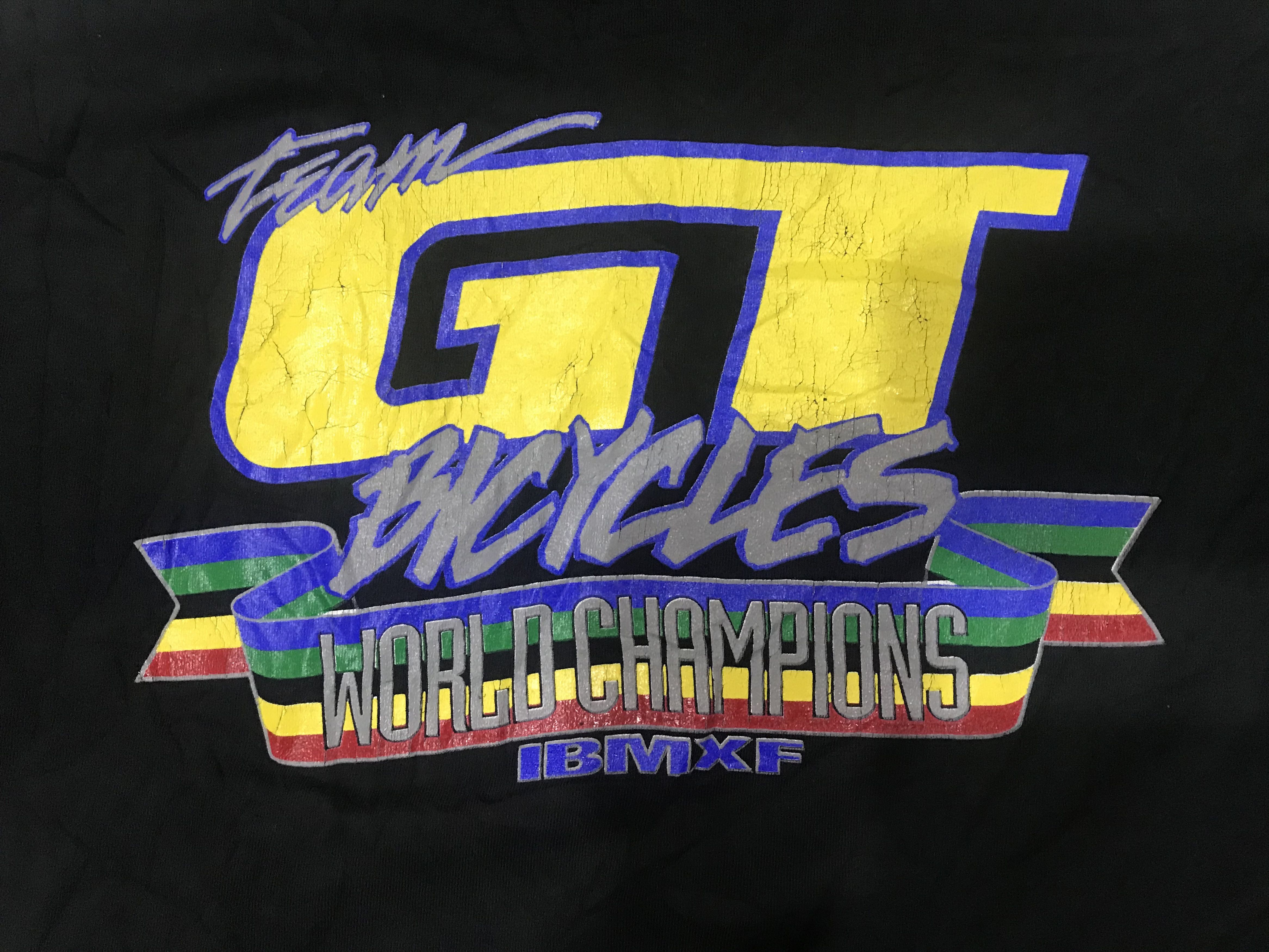 Vintage Vintage 90's Team GT Bicycle BMX World Champions T Shirt Size US L / EU 52-54 / 3 - 4 Thumbnail