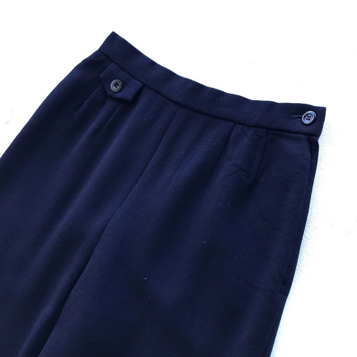 Givenchy Luxury Brand Givenchy Dark Wool High Waisted Wide Leg Pant Size US 26 / EU 42 - 3 Thumbnail