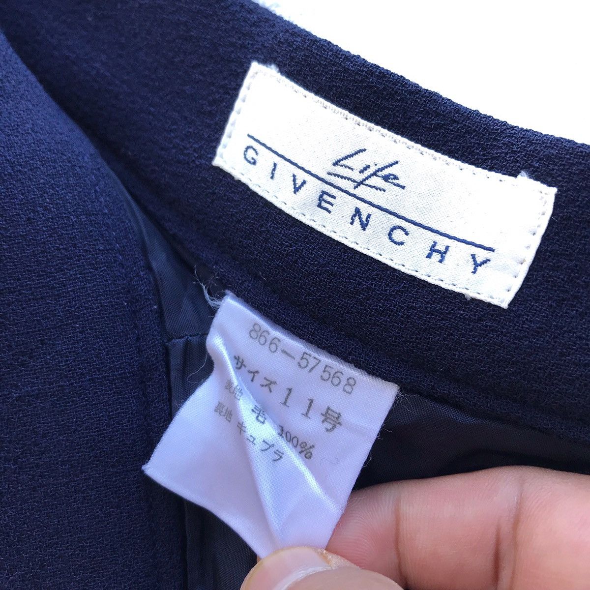 Givenchy Luxury Brand Givenchy Dark Wool High Waisted Wide Leg Pant Size US 26 / EU 42 - 5 Thumbnail