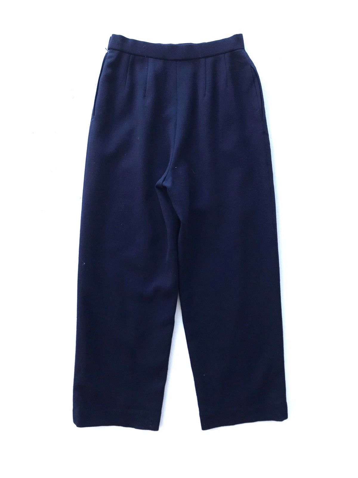 Givenchy Luxury Brand Givenchy Dark Wool High Waisted Wide Leg Pant Size US 26 / EU 42 - 9 Thumbnail