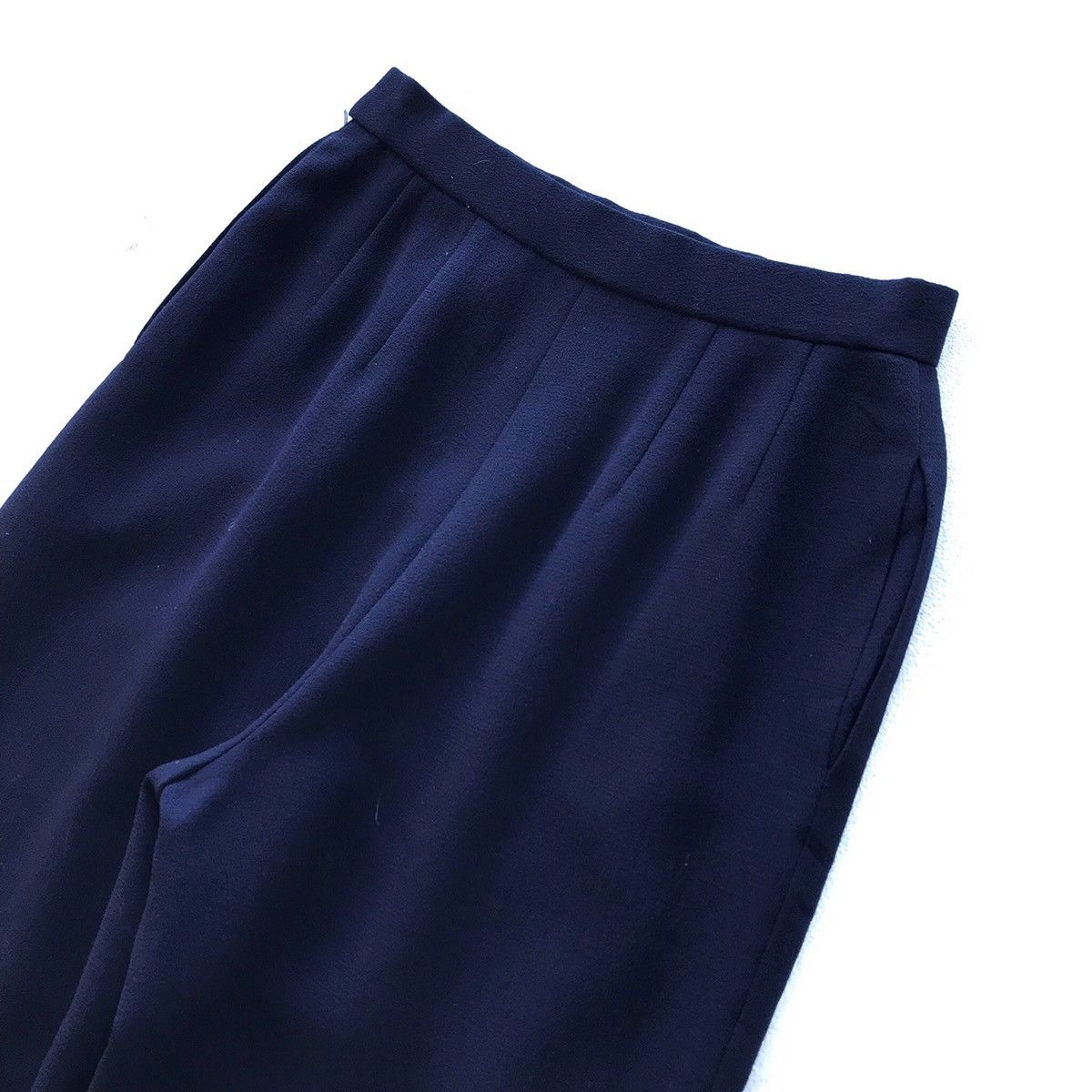 Givenchy Luxury Brand Givenchy Dark Wool High Waisted Wide Leg Pant Size US 26 / EU 42 - 10 Thumbnail
