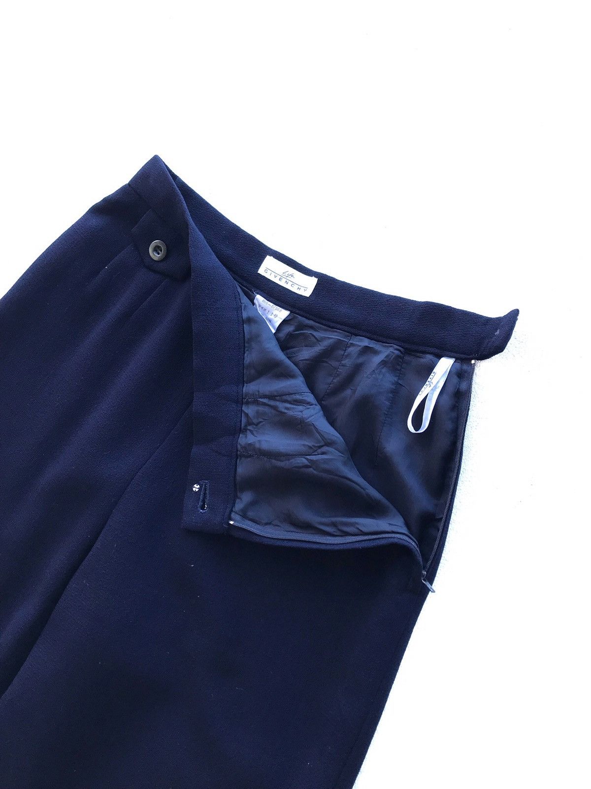 Givenchy Luxury Brand Givenchy Dark Wool High Waisted Wide Leg Pant Size US 26 / EU 42 - 1 Thumbnail