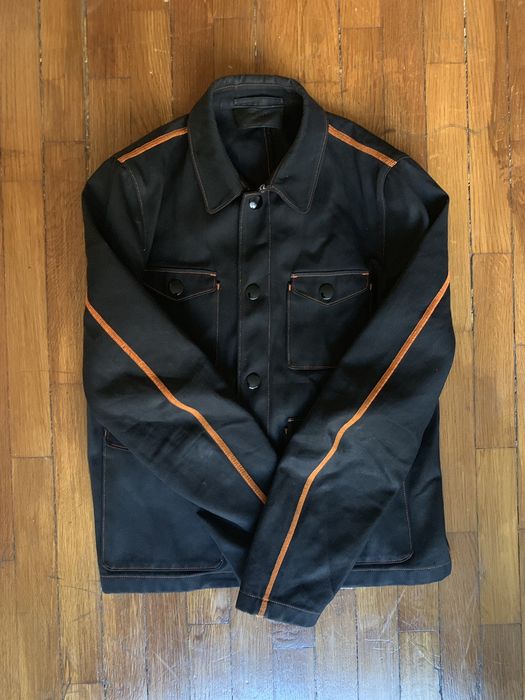 contrast-stitching shirt jacket, Prada