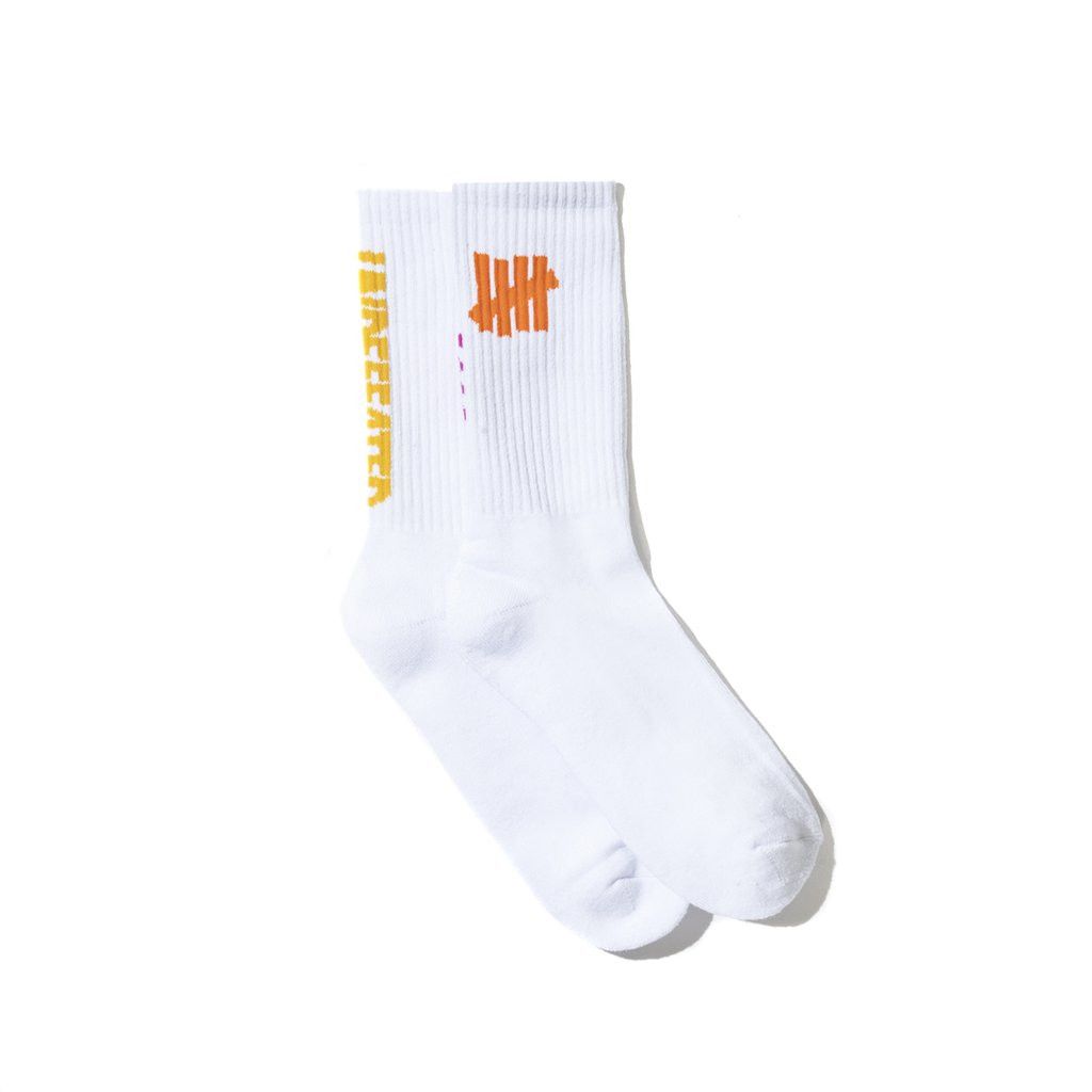 Anti Social Social Club × Undefeated DS FW19 Pink ASSC Yellow Orange Undefeated White socks Size ONE SIZE - 4 Thumbnail
