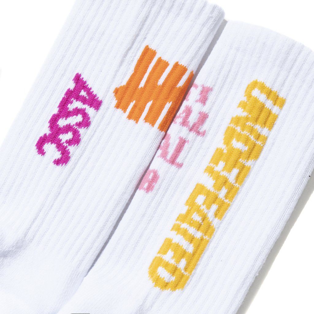 Anti Social Social Club × Undefeated DS FW19 Pink ASSC Yellow Orange Undefeated White socks Size ONE SIZE - 2 Thumbnail
