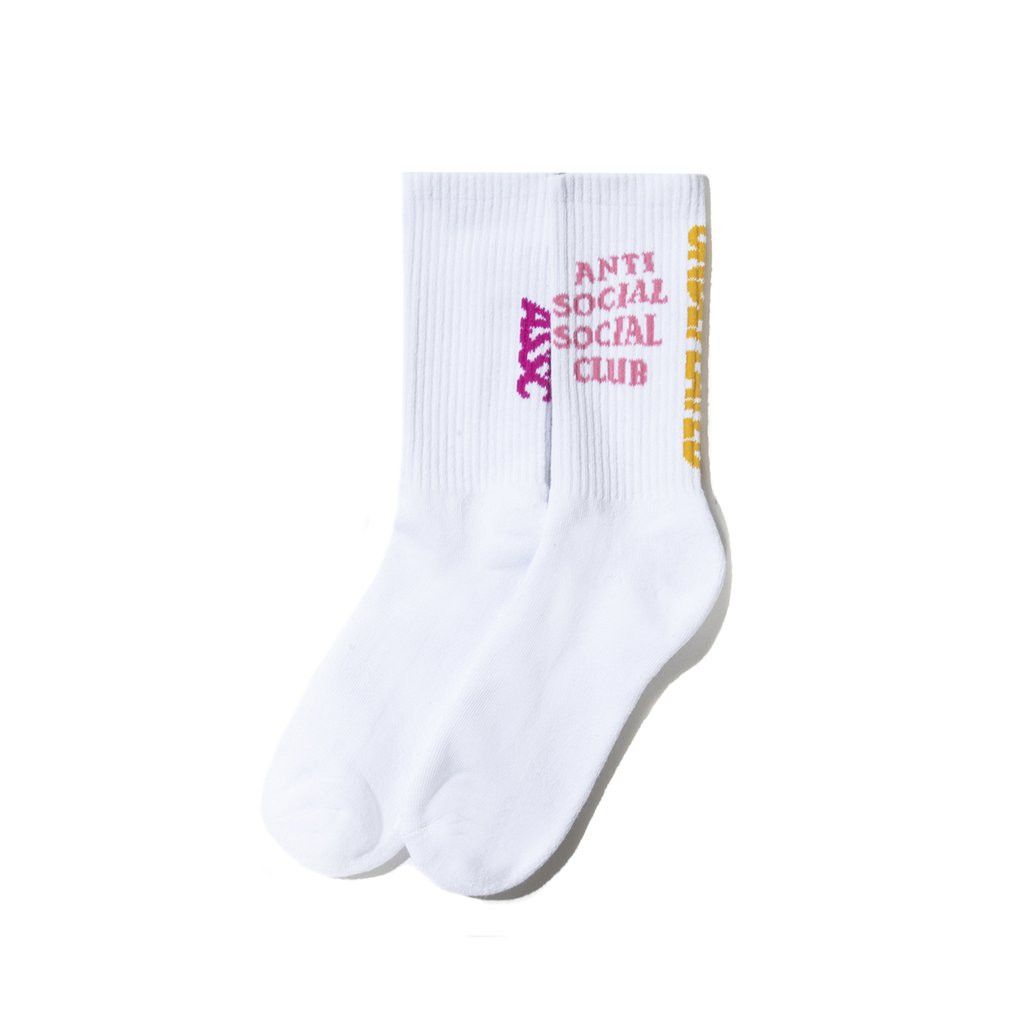 Anti Social Social Club × Undefeated DS FW19 Pink ASSC Yellow Orange Undefeated White socks Size ONE SIZE - 3 Thumbnail