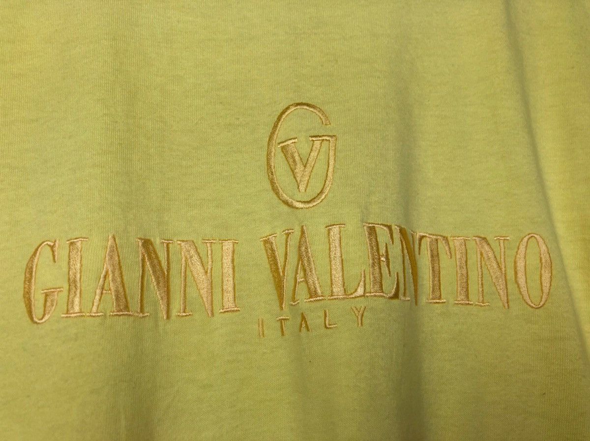 Valentino Gianni Valentino Italy Spellout Big Logo Embroidery t shirt Size US L / EU 52-54 / 3 - 3 Thumbnail