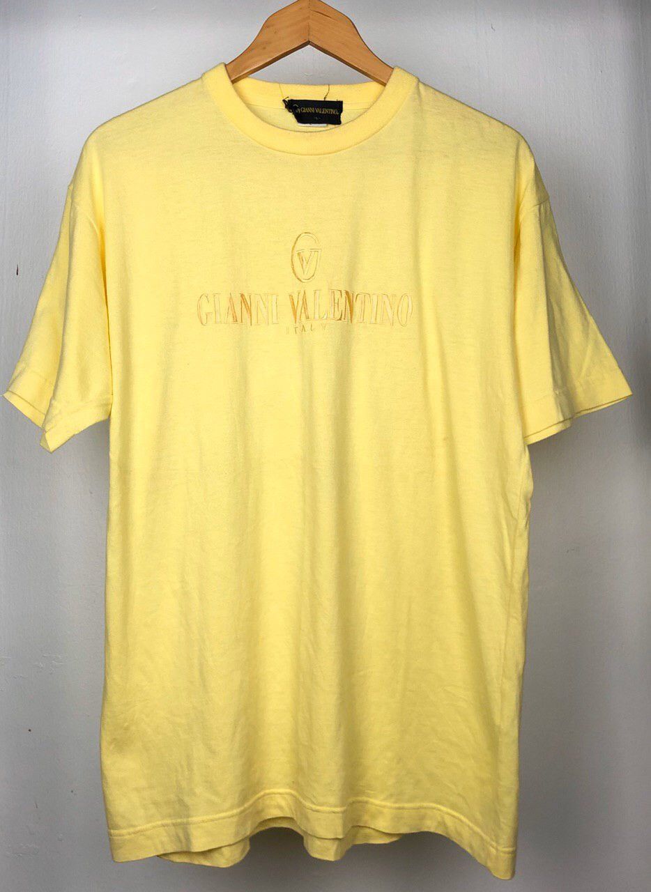 Valentino Gianni Valentino Italy Spellout Big Logo Embroidery t shirt Size US L / EU 52-54 / 3 - 1 Thumbnail