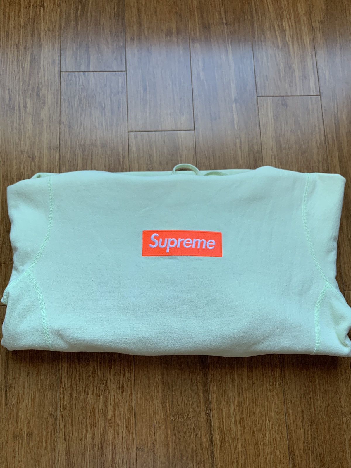 Supreme F W 2017 Supreme Box Logo Hoodie Pale Lime Grailed