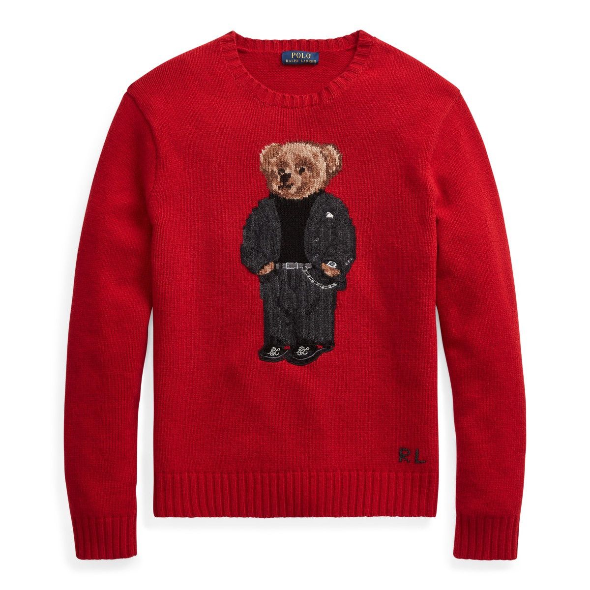 Polo Ralph Lauren New Polo Martini Bear Embroidered Knitted Sweater Red ...