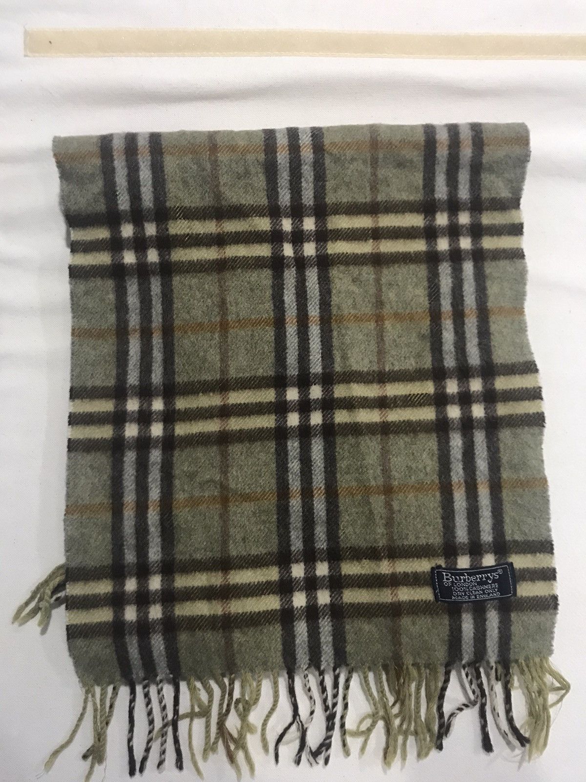 Burberry Scarf Muffler Bandana Nova Check 100% Cashmere