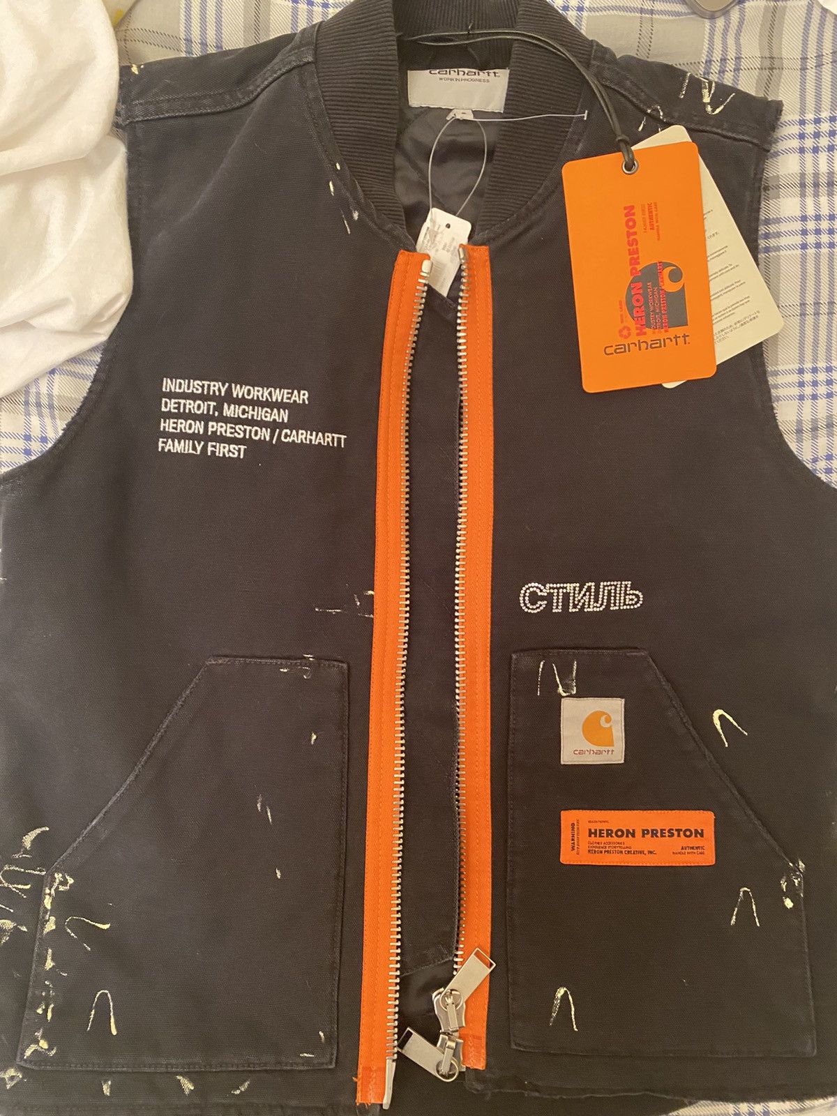 Heron Preston FINAL DROP Carhartt WIP x Heron Preston Vest Grailed