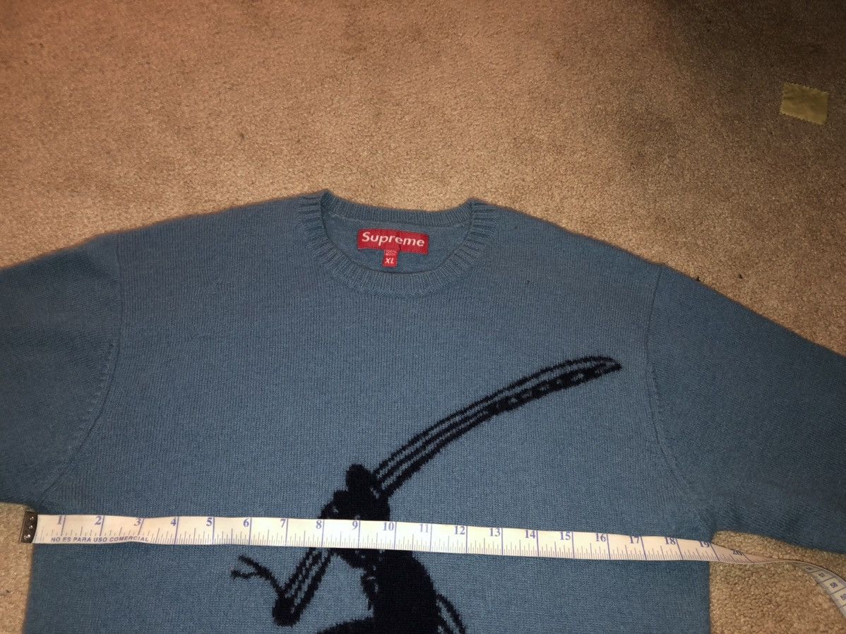 Supreme Supreme Samurai Wool Sweater 2003 blue Sz XL | Grailed