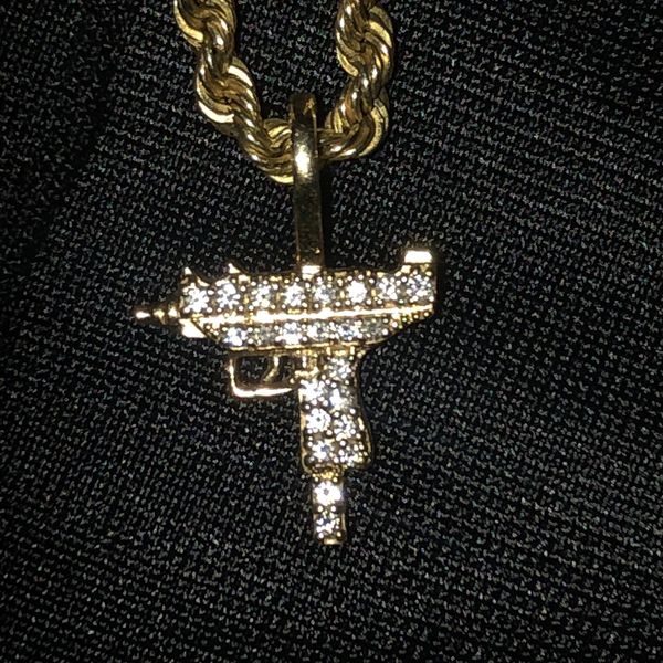 Diamond Pendant IceBox Uzi Chain ICED OUT PENDANT REAL DIAMONDS & GOLD ...