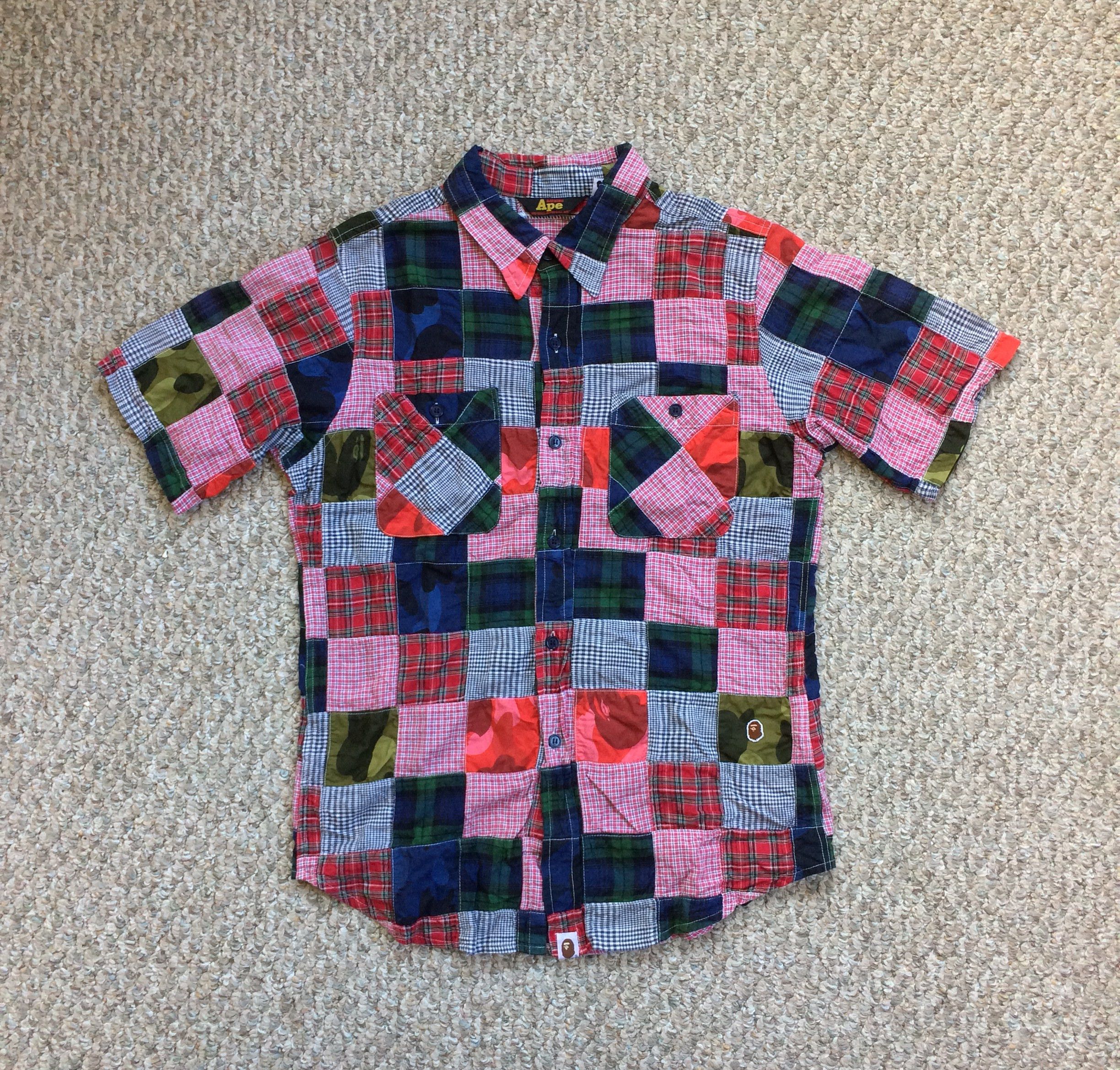 Bape OG Bape Camo Patchwork Shirt | Grailed