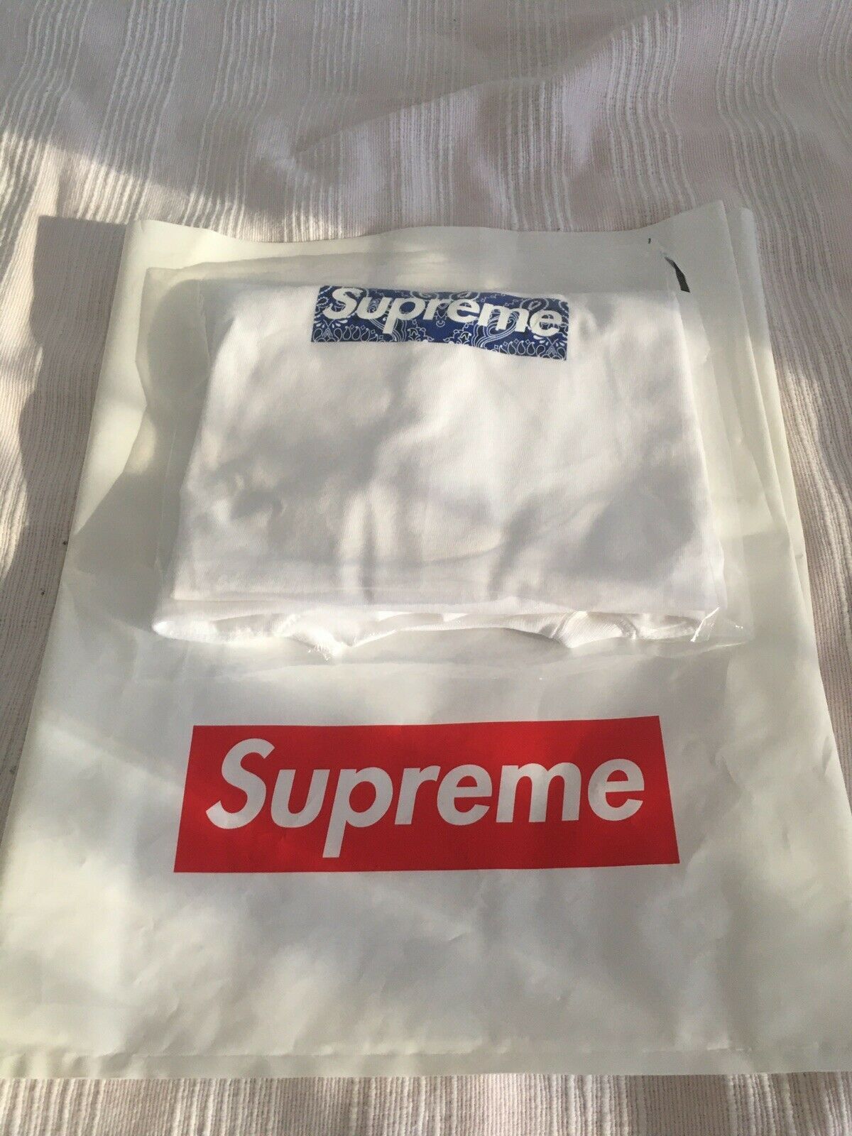 Supreme Supreme Bandana Box Logo Tee Shirt White Size Medium | Grailed
