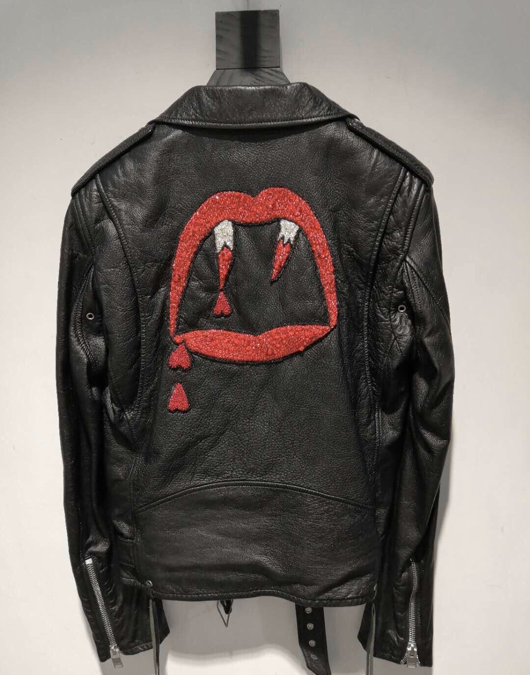 Saint Laurent Paris Blood Luster Leather Biker Jacket | Grailed