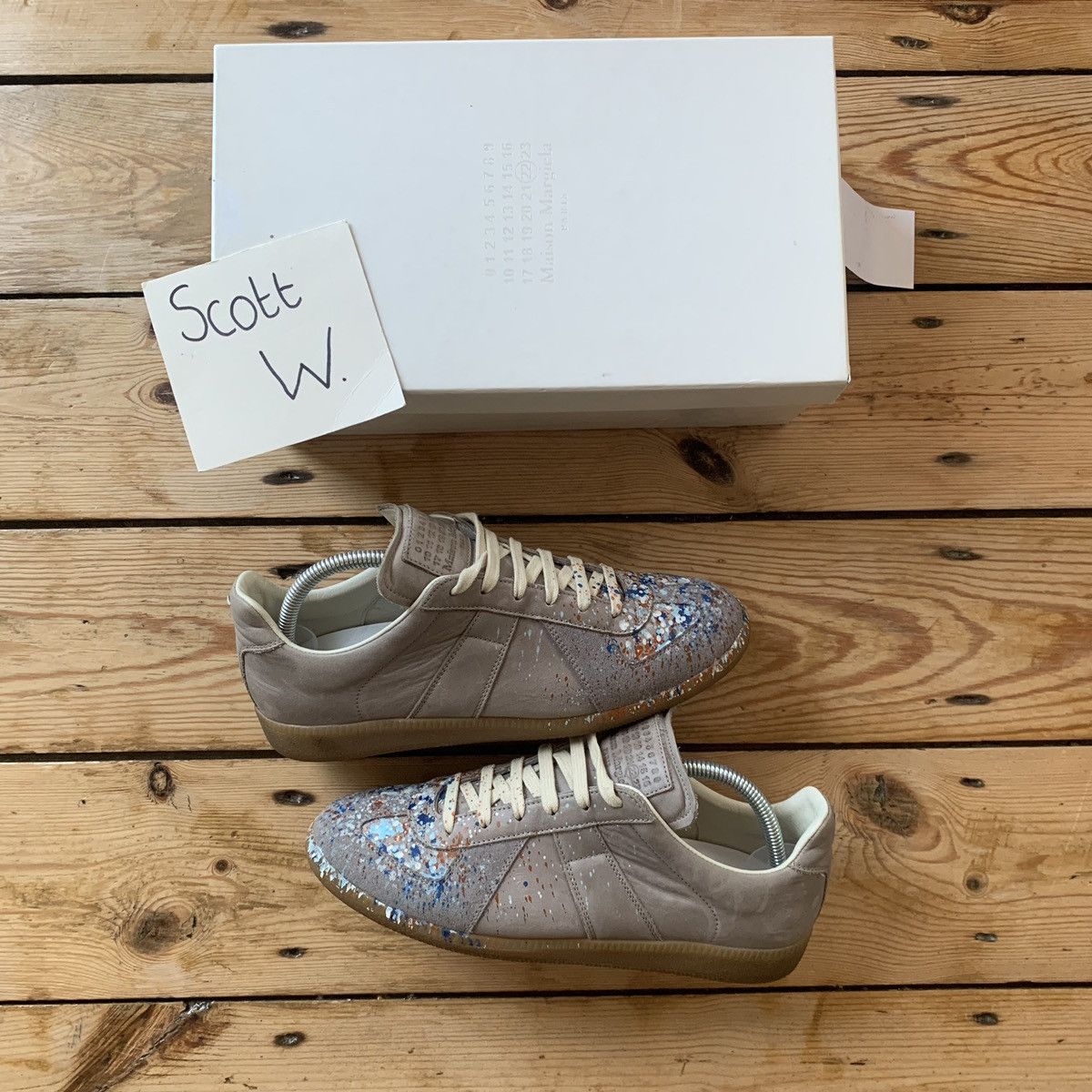 Maison Margiela Paint Splatter Trainers Grailed