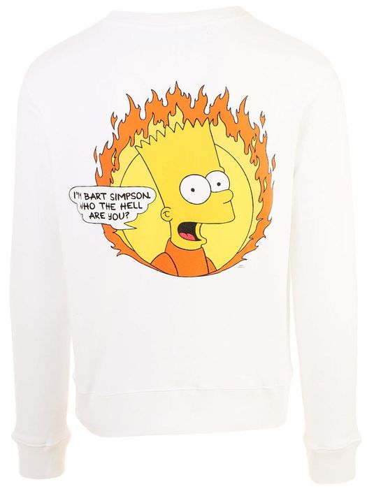 Bart simpson t shirt best sale off white