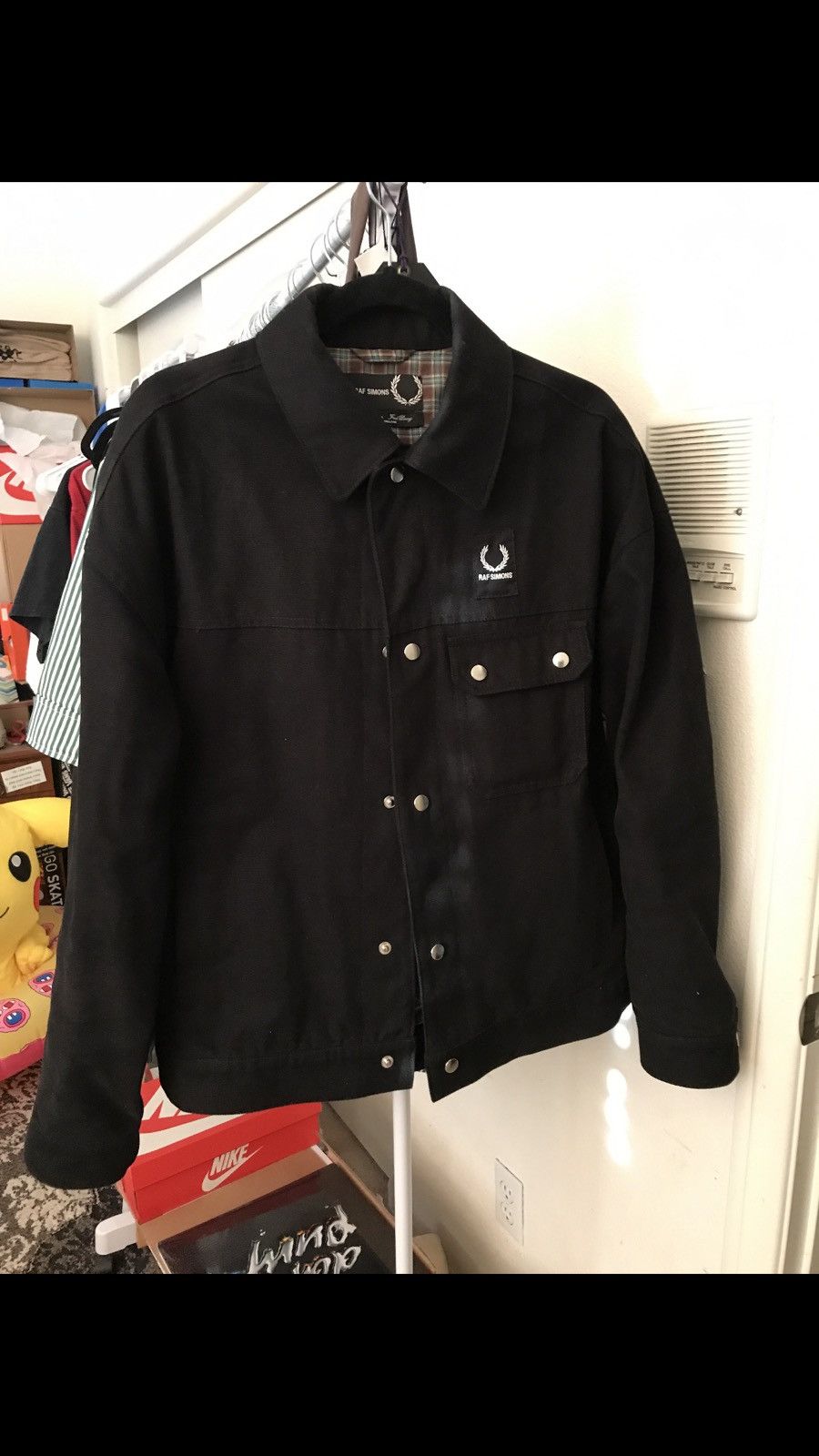 Fred perry Raf Simons denim canvas oversized jacket black