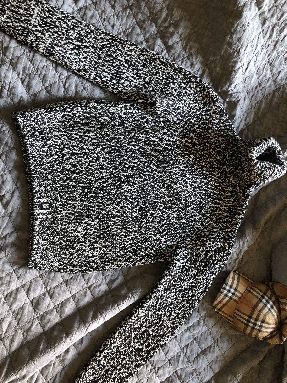 Saint Laurent Paris Black and White Mélange Wool Turtle Neck Sweater Size US S / EU 44-46 / 1 - 6 Thumbnail