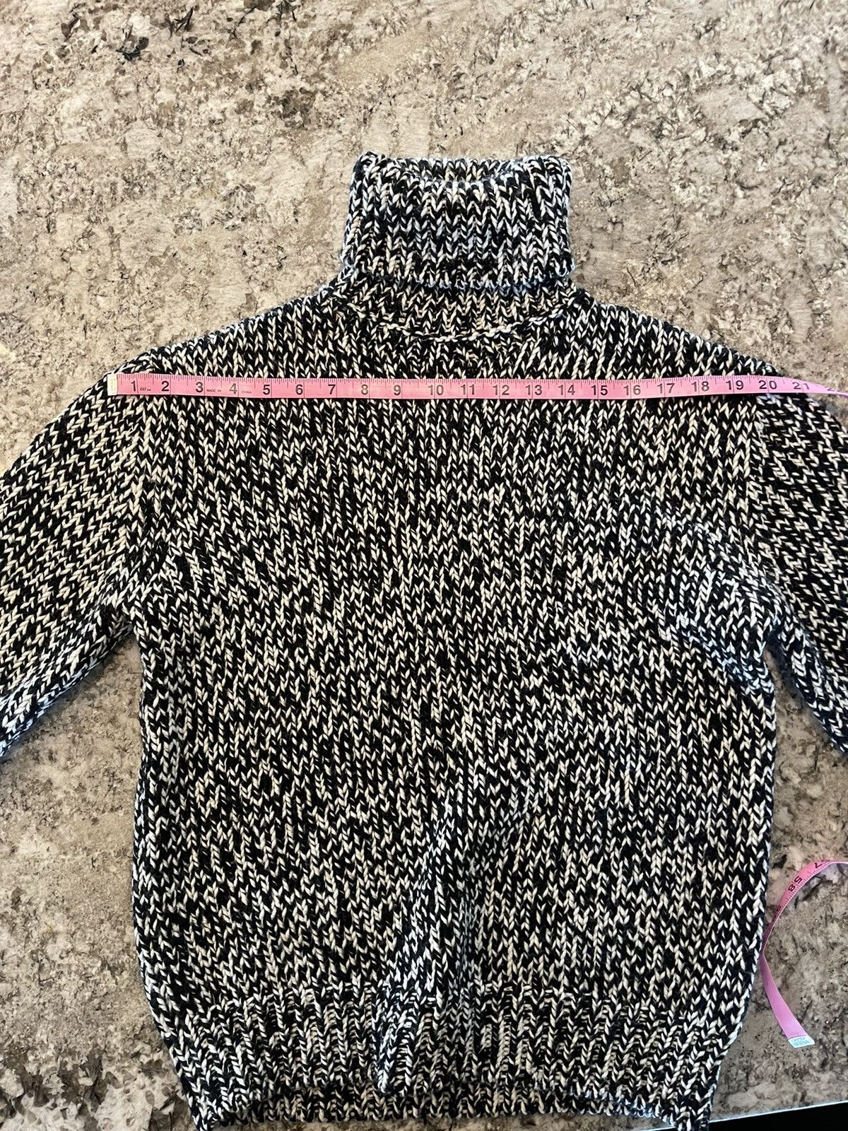 Saint Laurent Paris Black and White Mélange Wool Turtle Neck Sweater Size US S / EU 44-46 / 1 - 11 Thumbnail